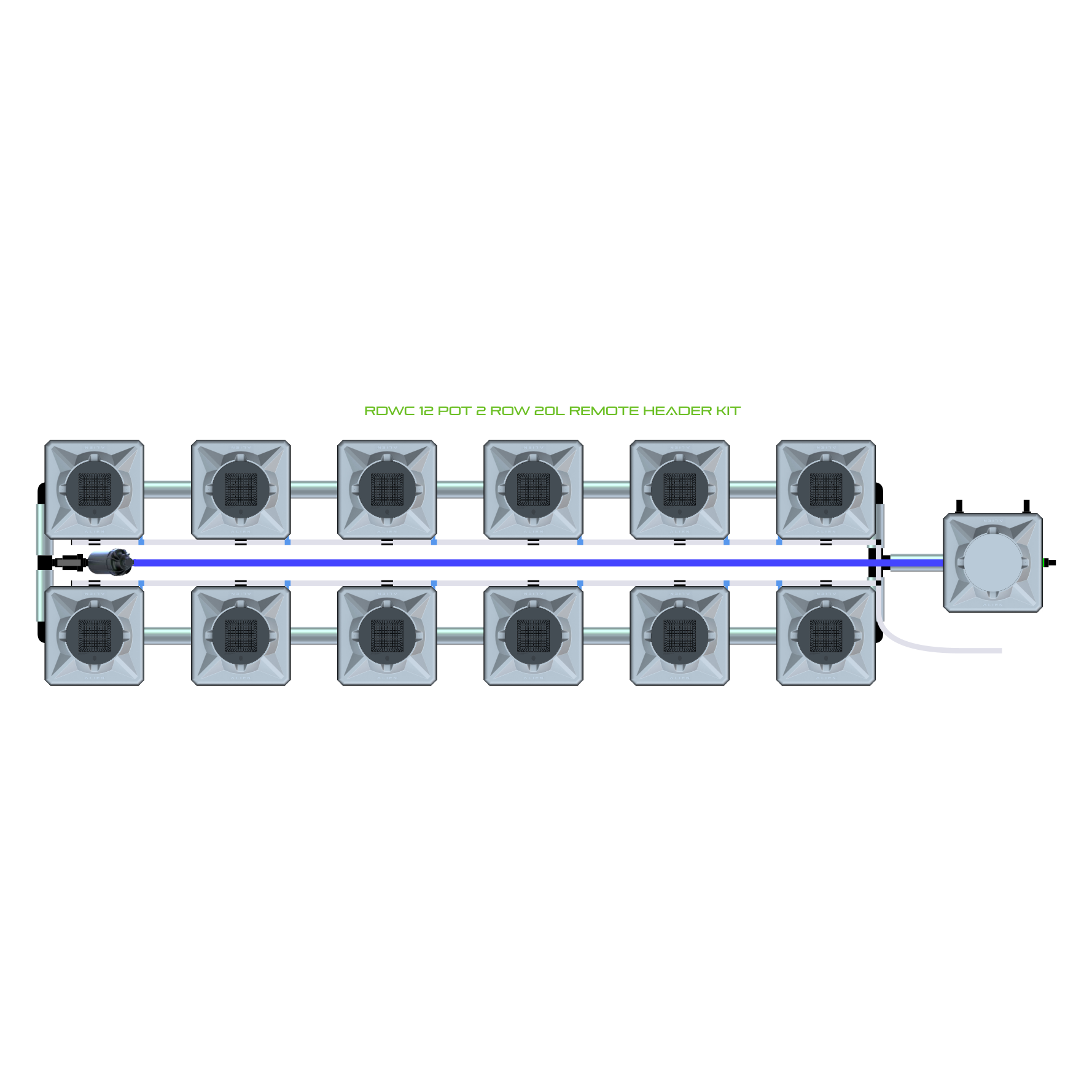 RDWC 12 Pot 2 Row Kit