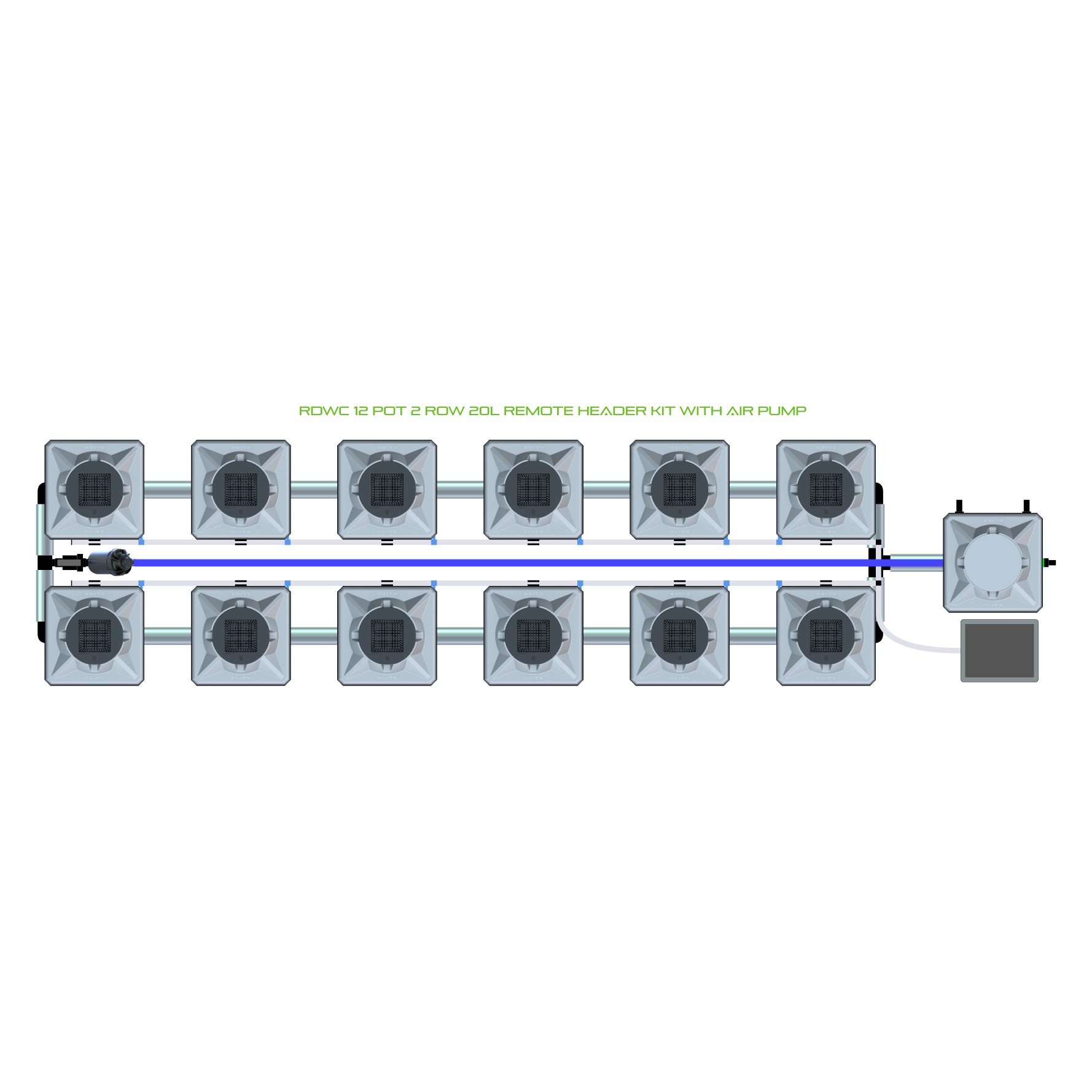 RDWC 12 Pot 2 Row Kit
