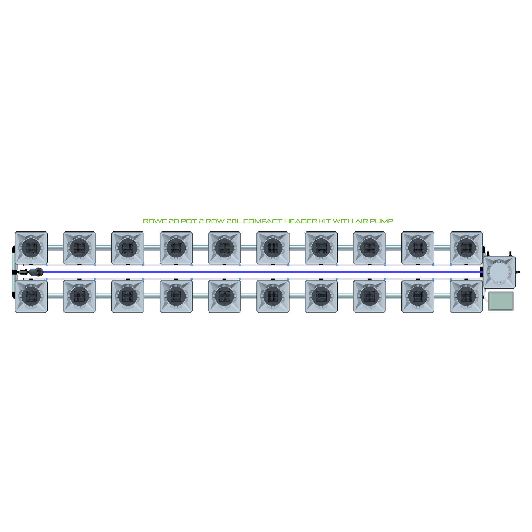 RDWC 20 Pot 2 Row Kit