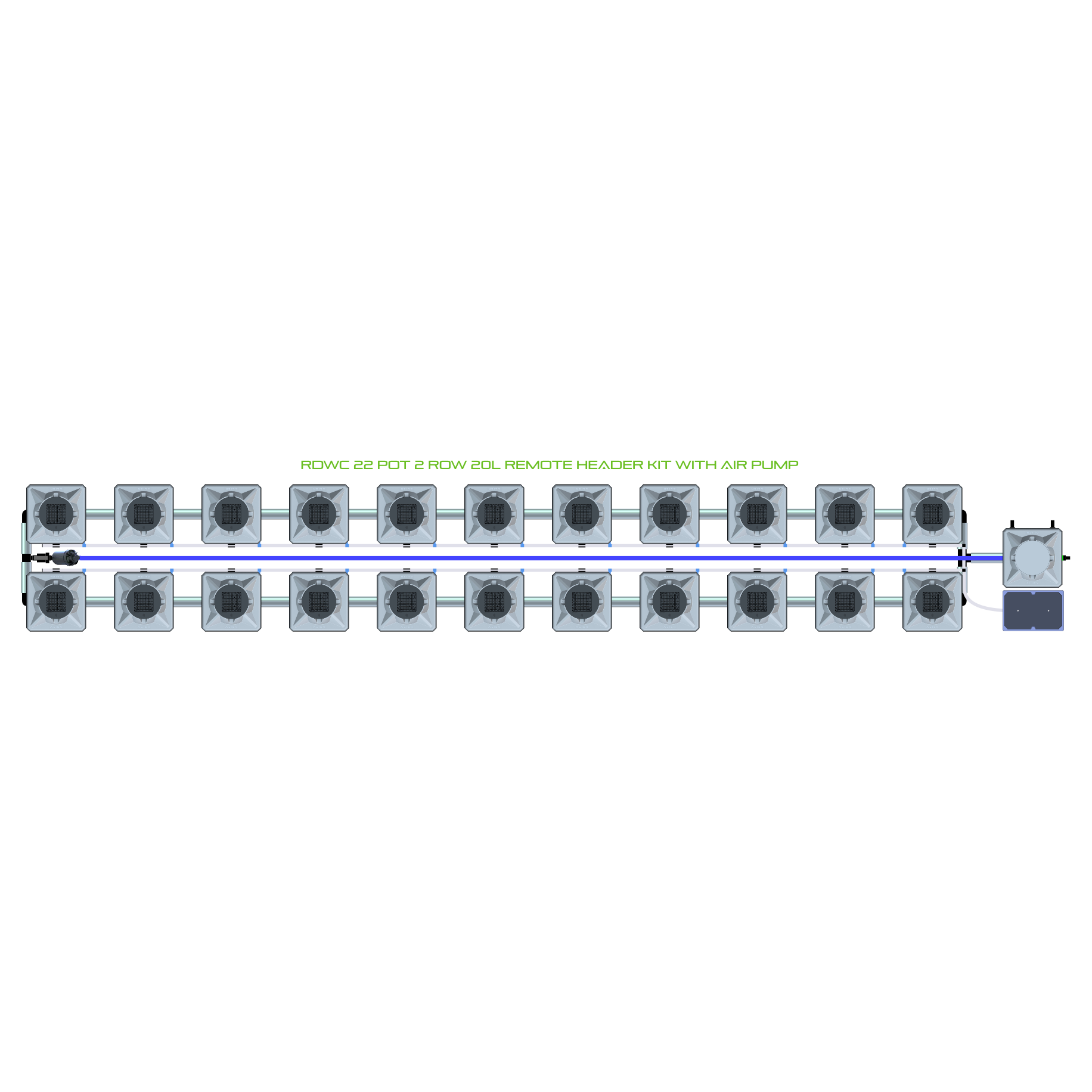RDWC 22 Pot 2 Row Kit