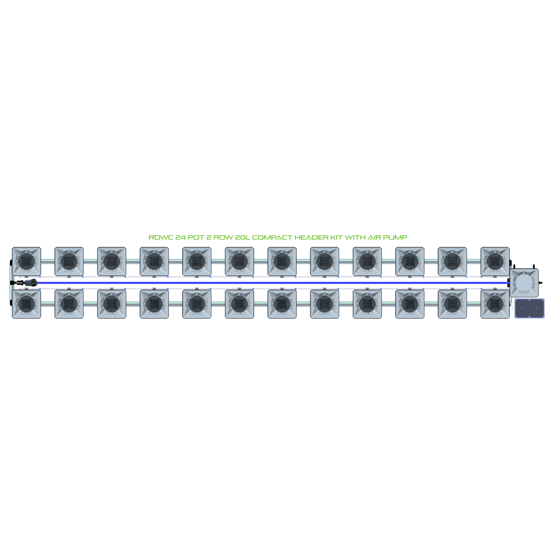 RDWC 24 Pot 2 Row Kit
