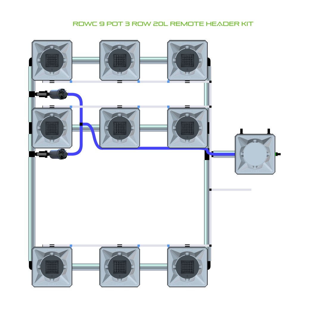 RDWC 9 Pot 3 Row Kit