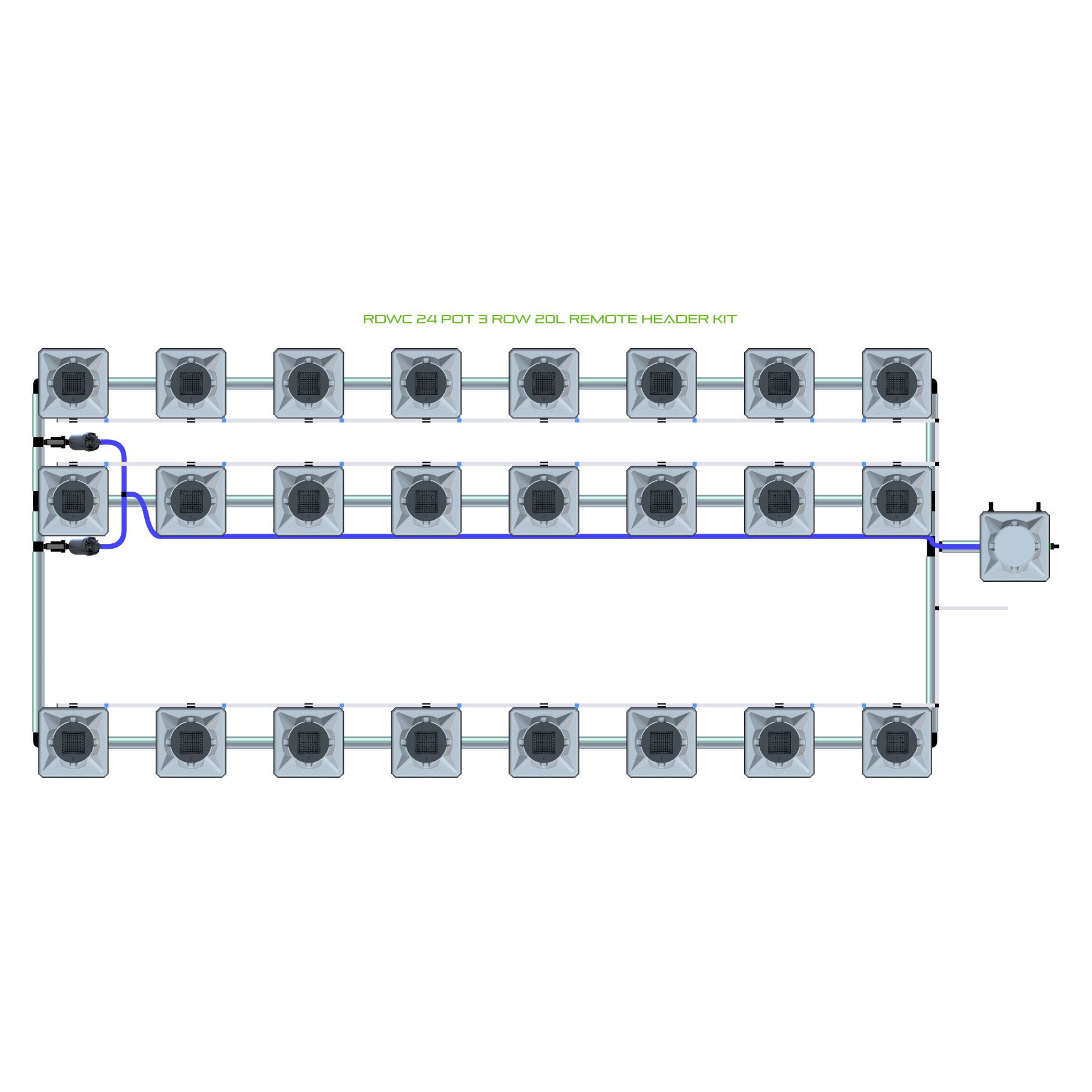 RDWC 24 Pot 3 Row Kit