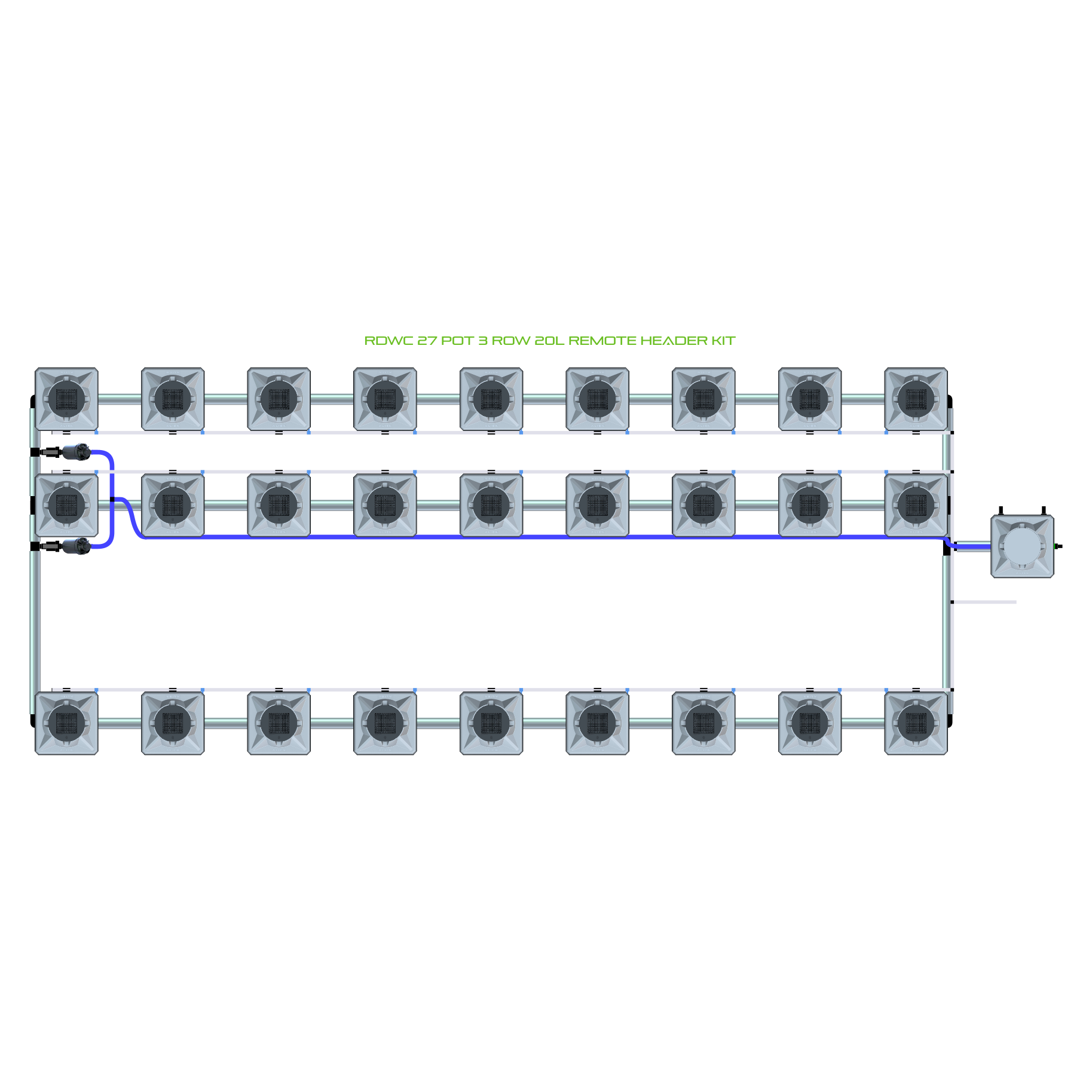 RDWC 27 Pot 3 Row Kit