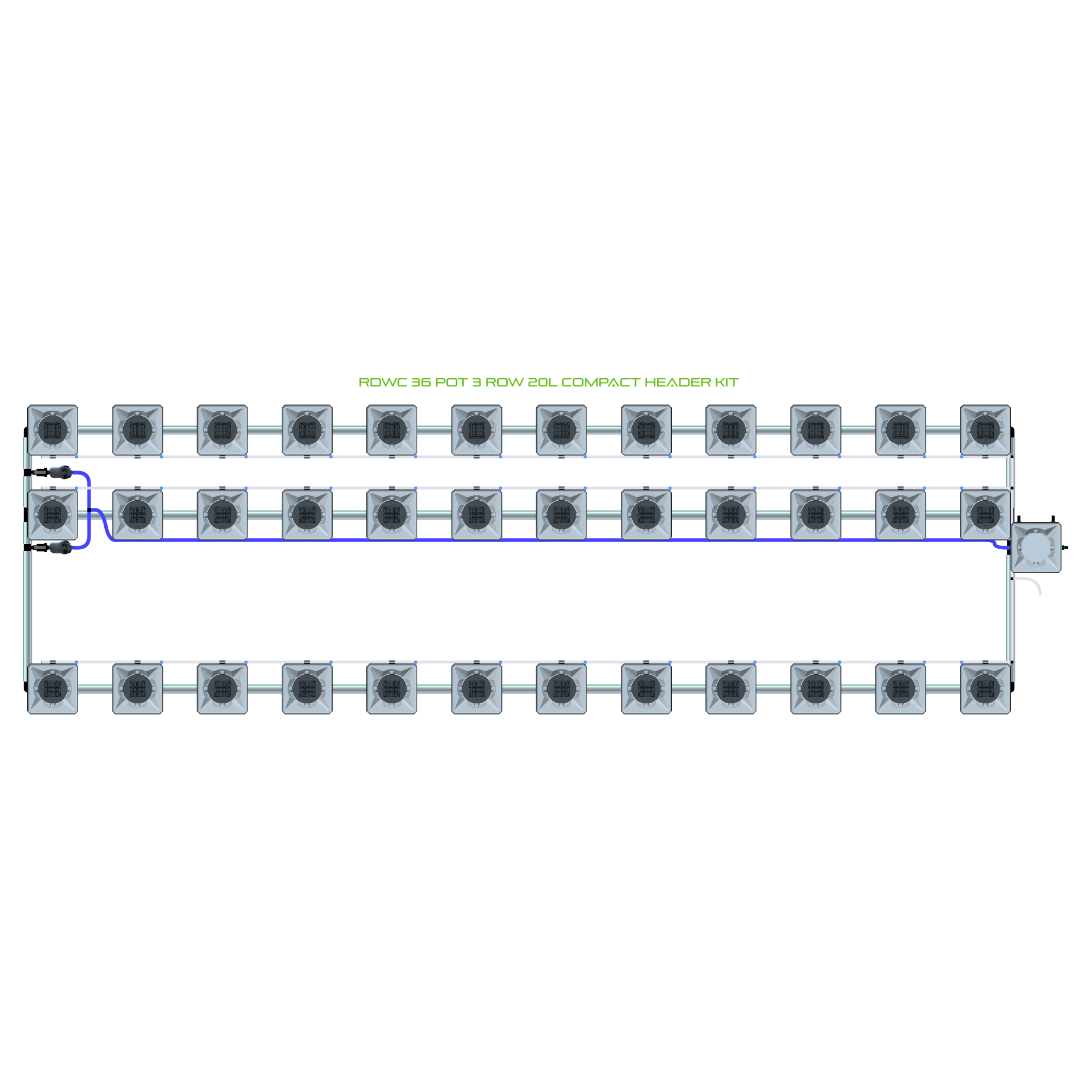 RDWC 36 Pot 3 Row Kit