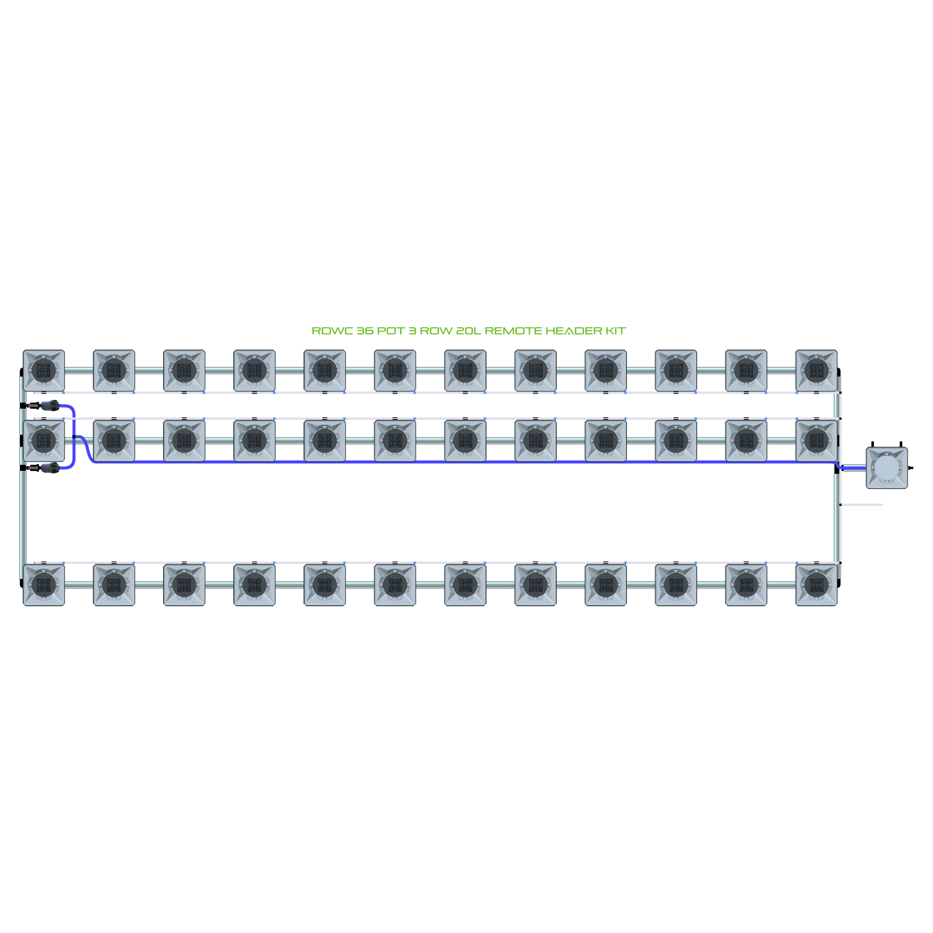 RDWC 36 Pot 3 Row Kit
