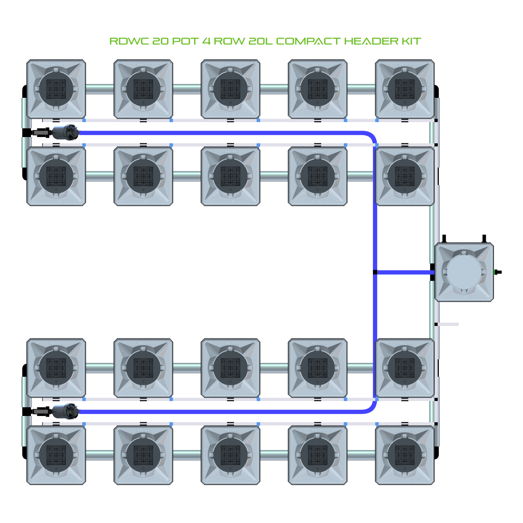 RDWC 20 Pot 4 Row Kit
