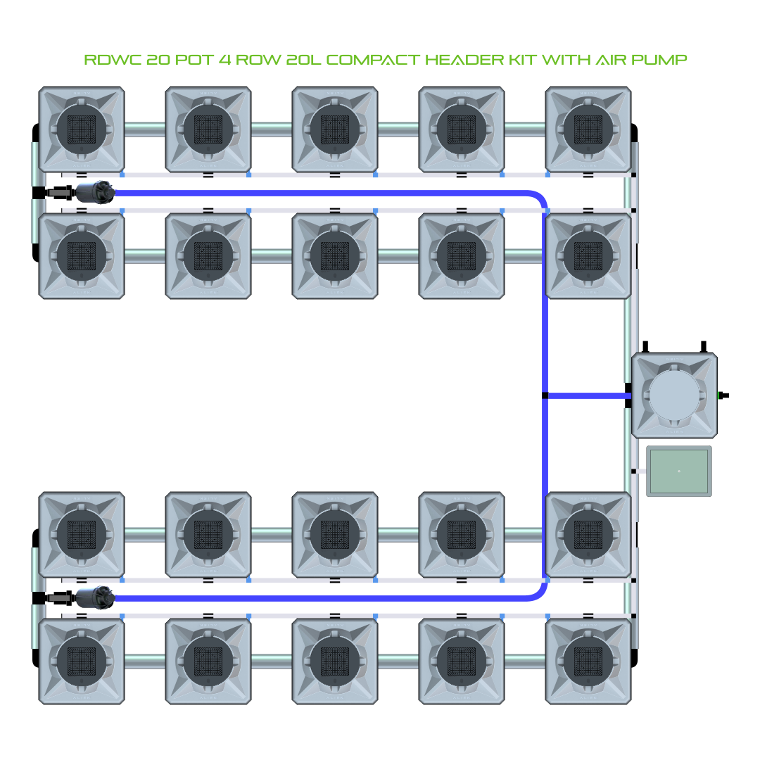 RDWC 20 Pot 4 Row Kit
