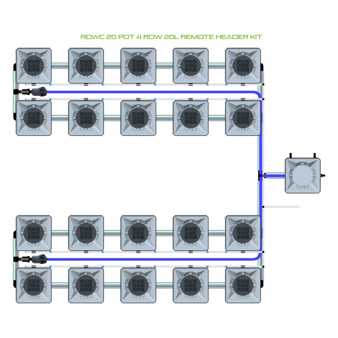 RDWC 20 Pot 4 Row Kit