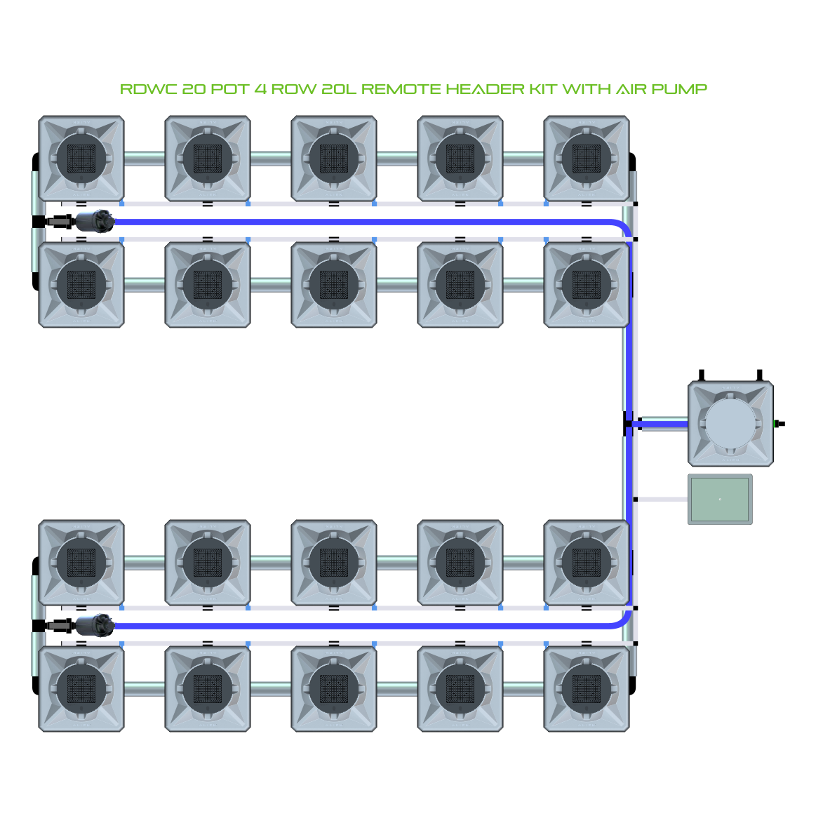 RDWC 20 Pot 4 Row Kit