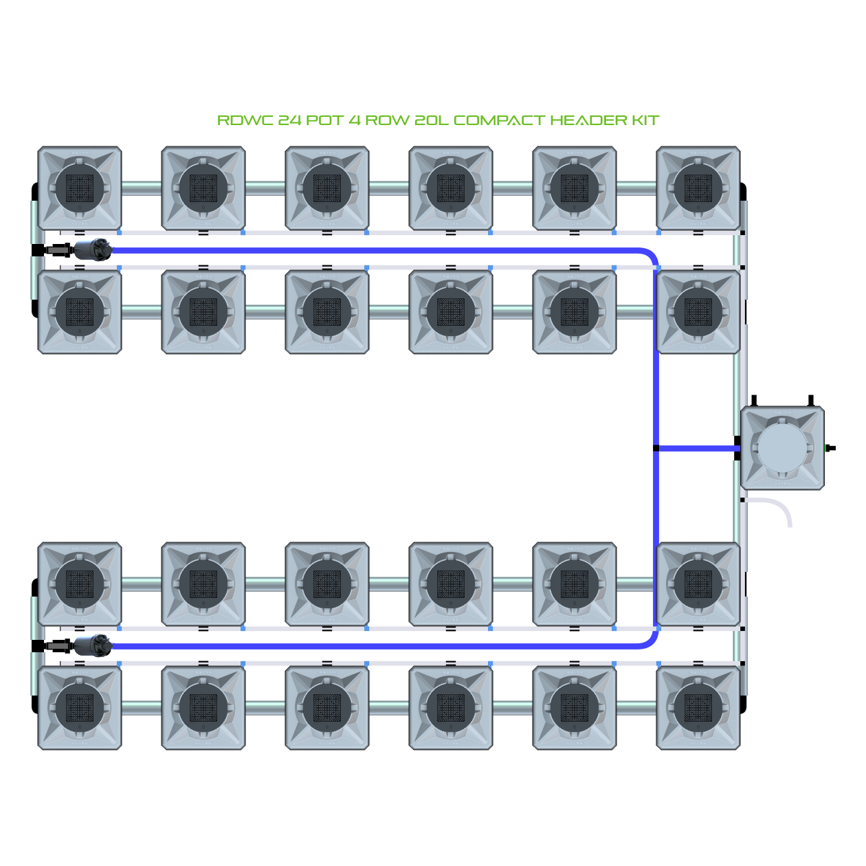 RDWC 24 Pot 4 Row Kit