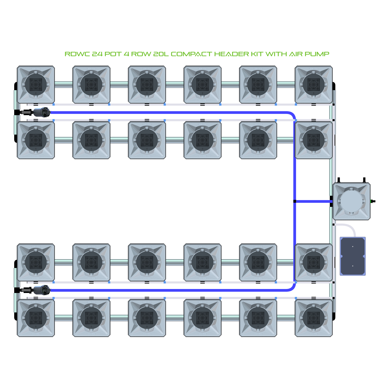 RDWC 24 Pot 4 Row Kit