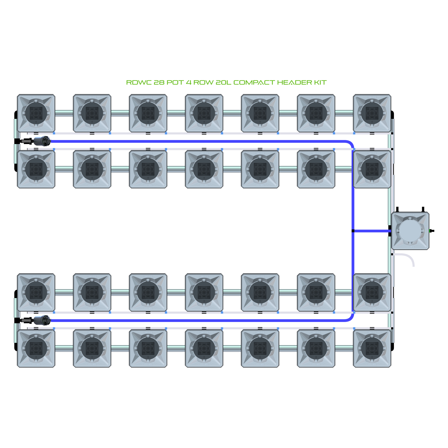 RDWC 28 Pot 4 Row Kit