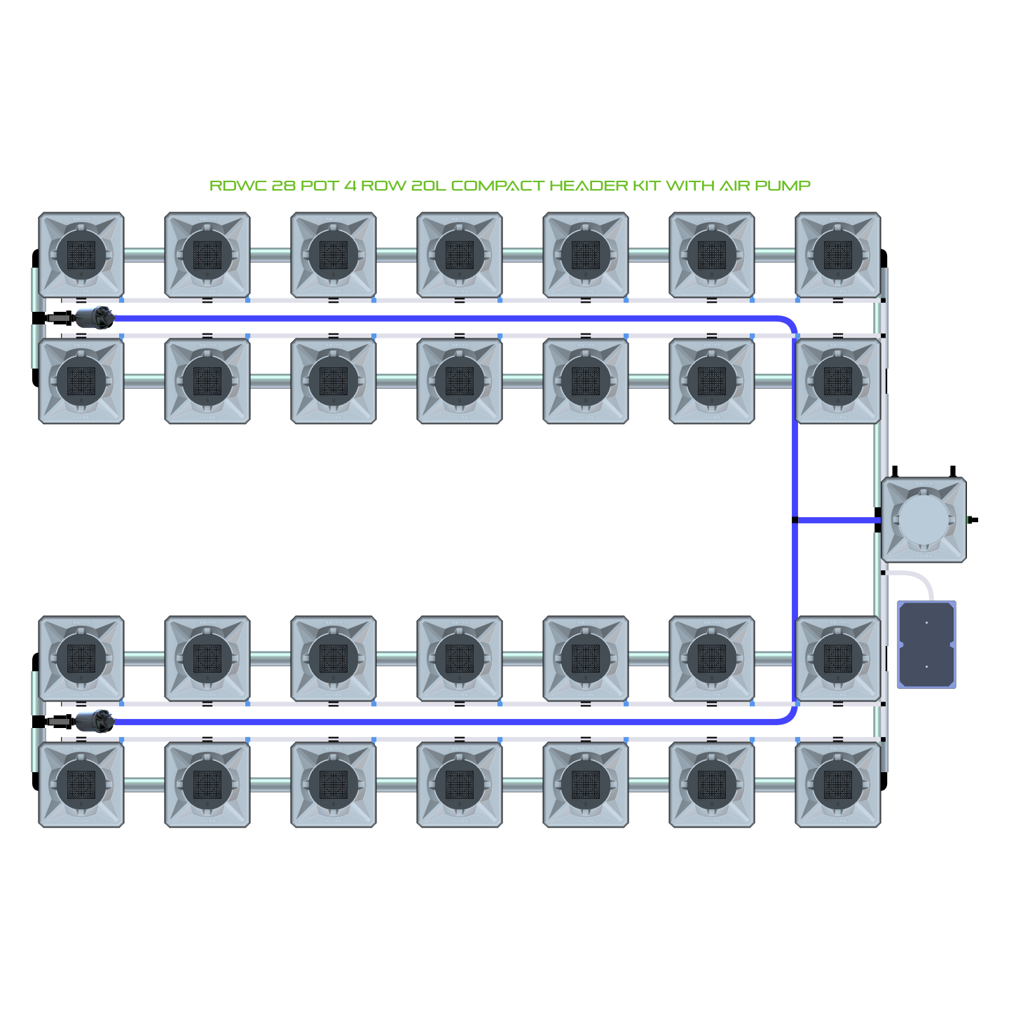 RDWC 28 Pot 4 Row Kit