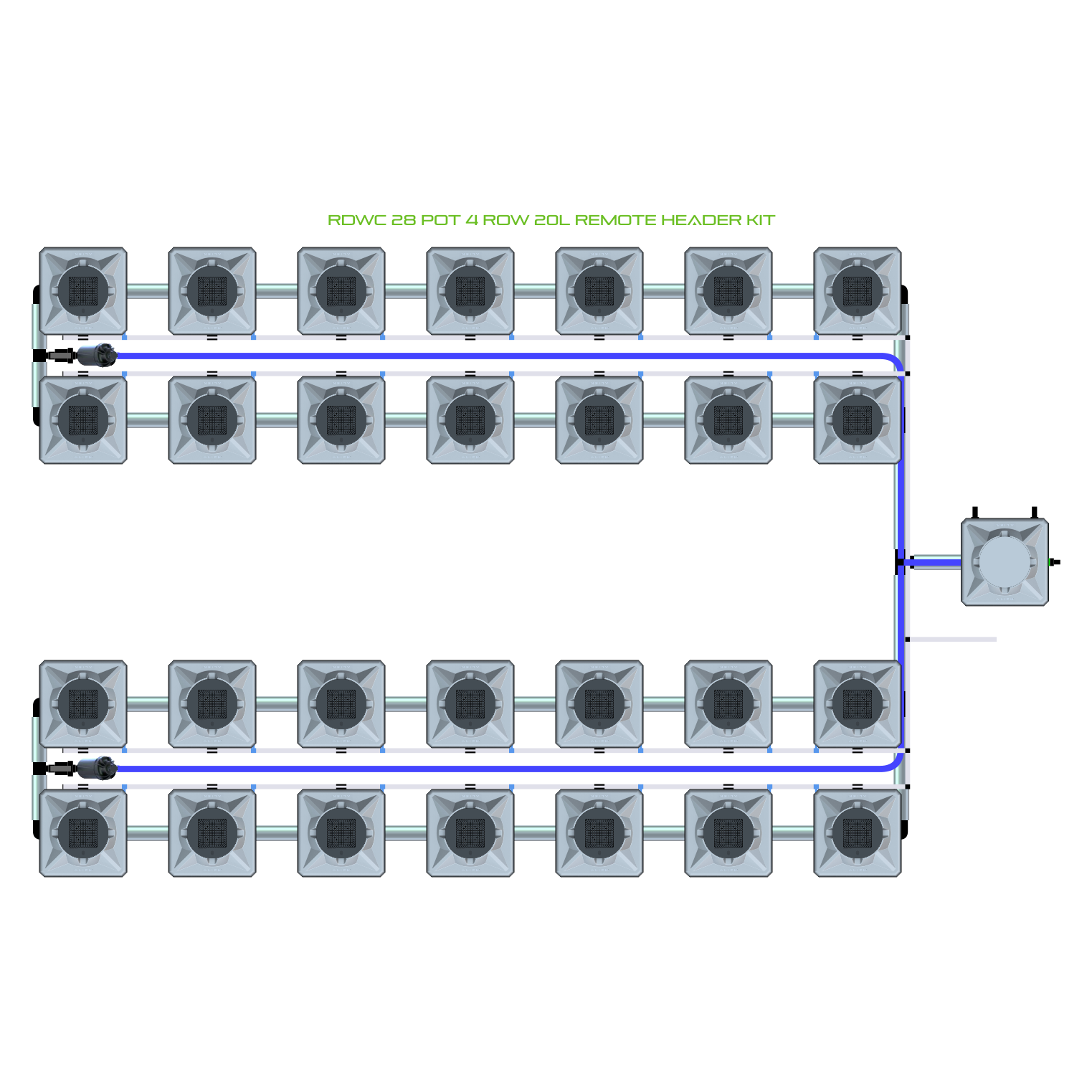 RDWC 28 Pot 4 Row Kit