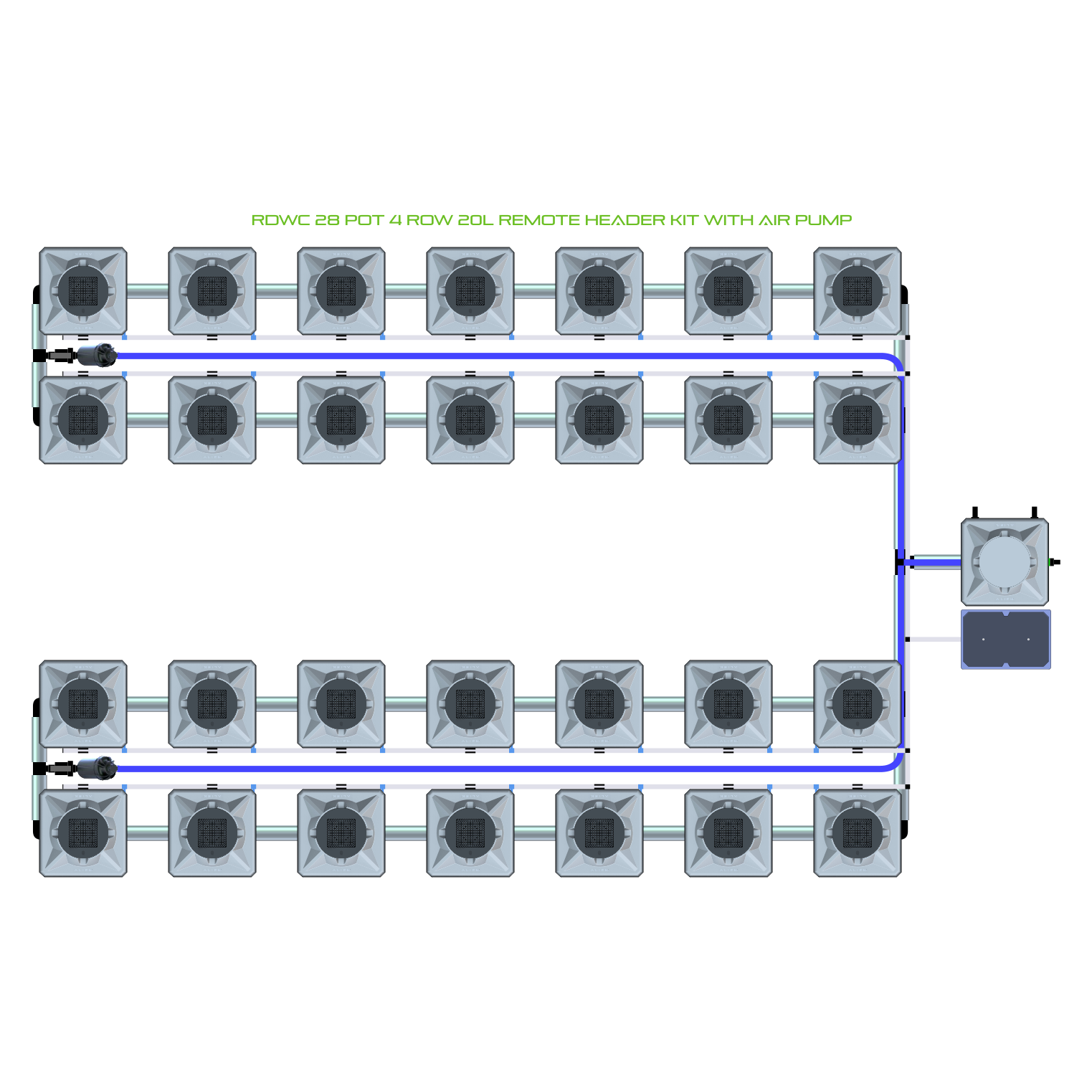 RDWC 28 Pot 4 Row Kit