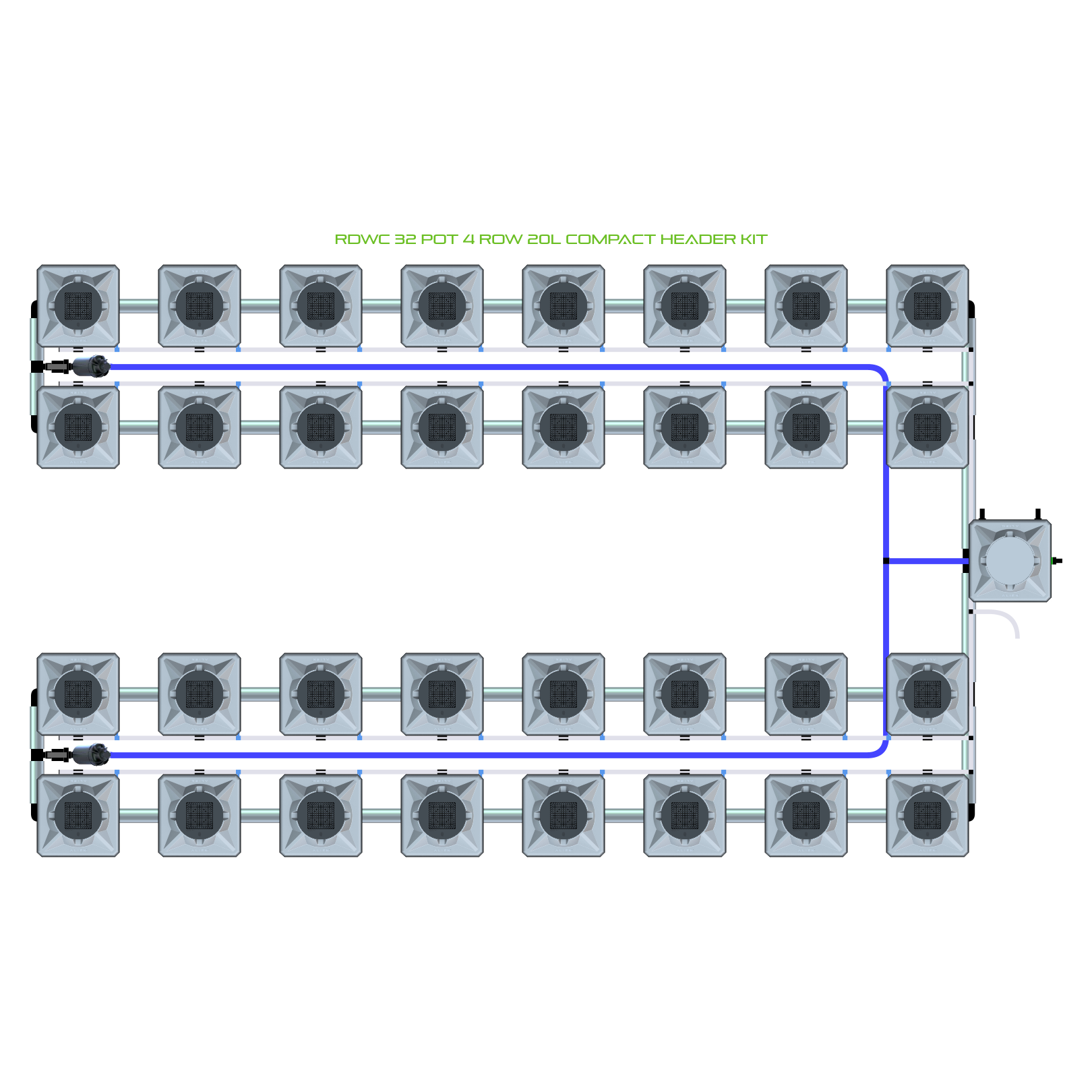 RDWC 32 Pot 4 Row Kit