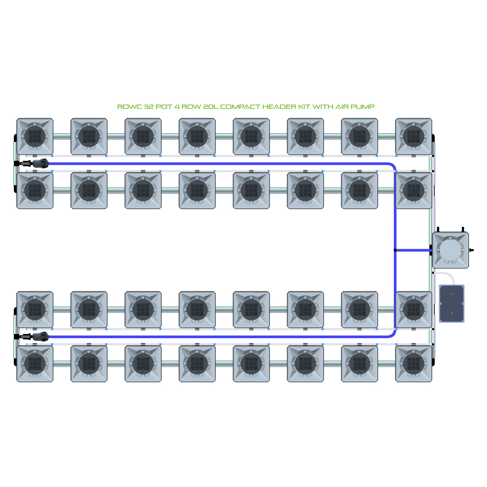 RDWC 32 Pot 4 Row Kit