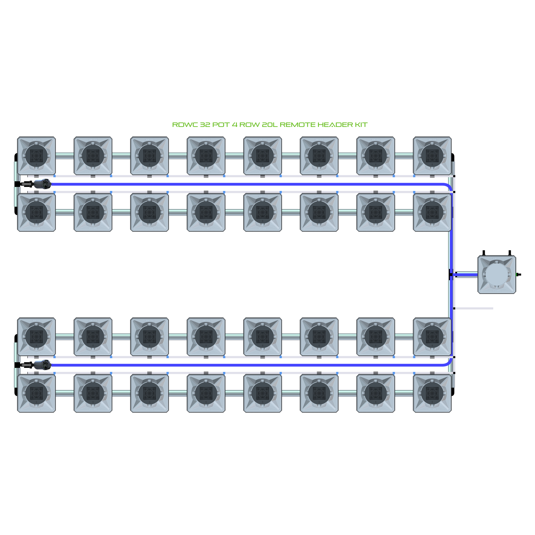 RDWC 32 Pot 4 Row Kit