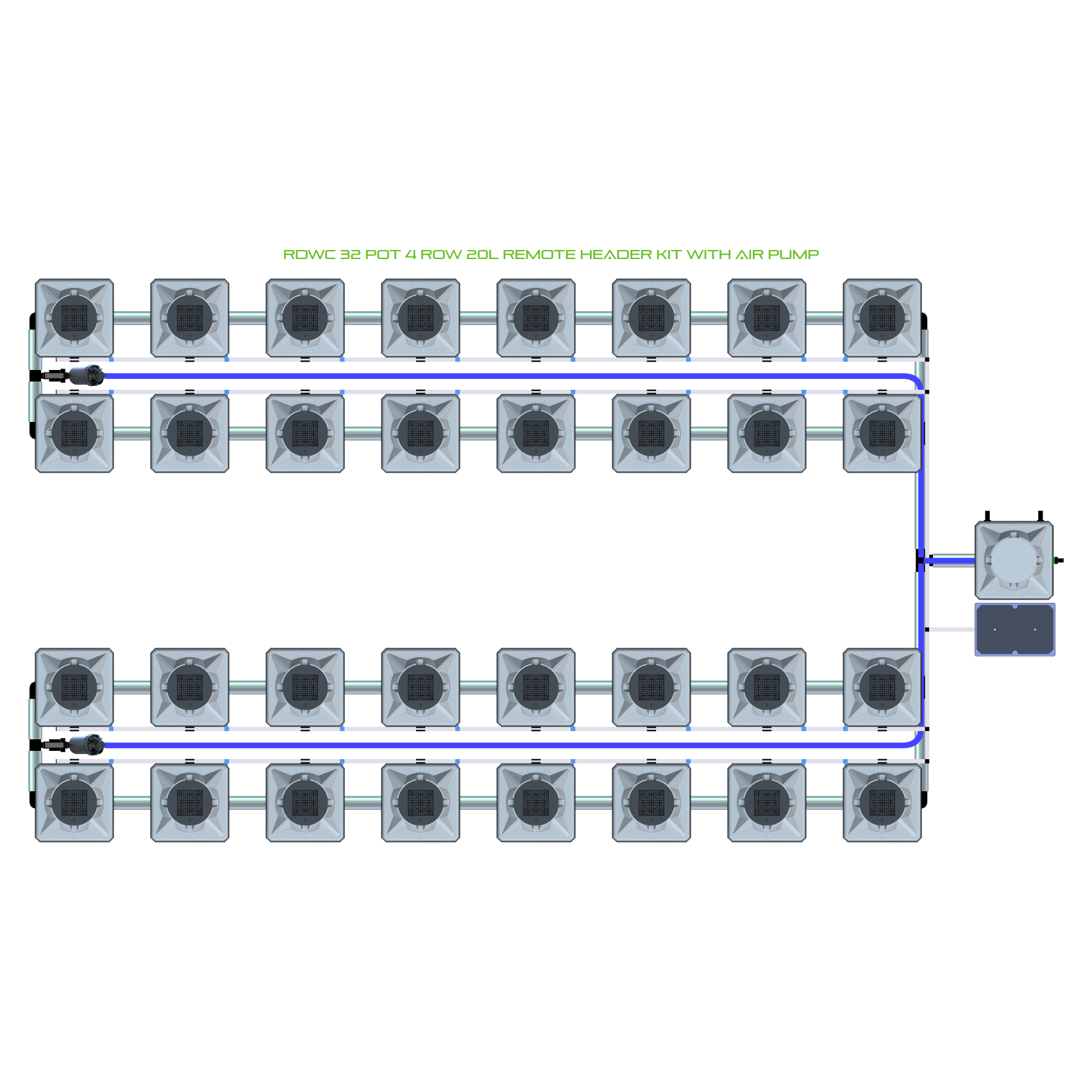 RDWC 32 Pot 4 Row Kit