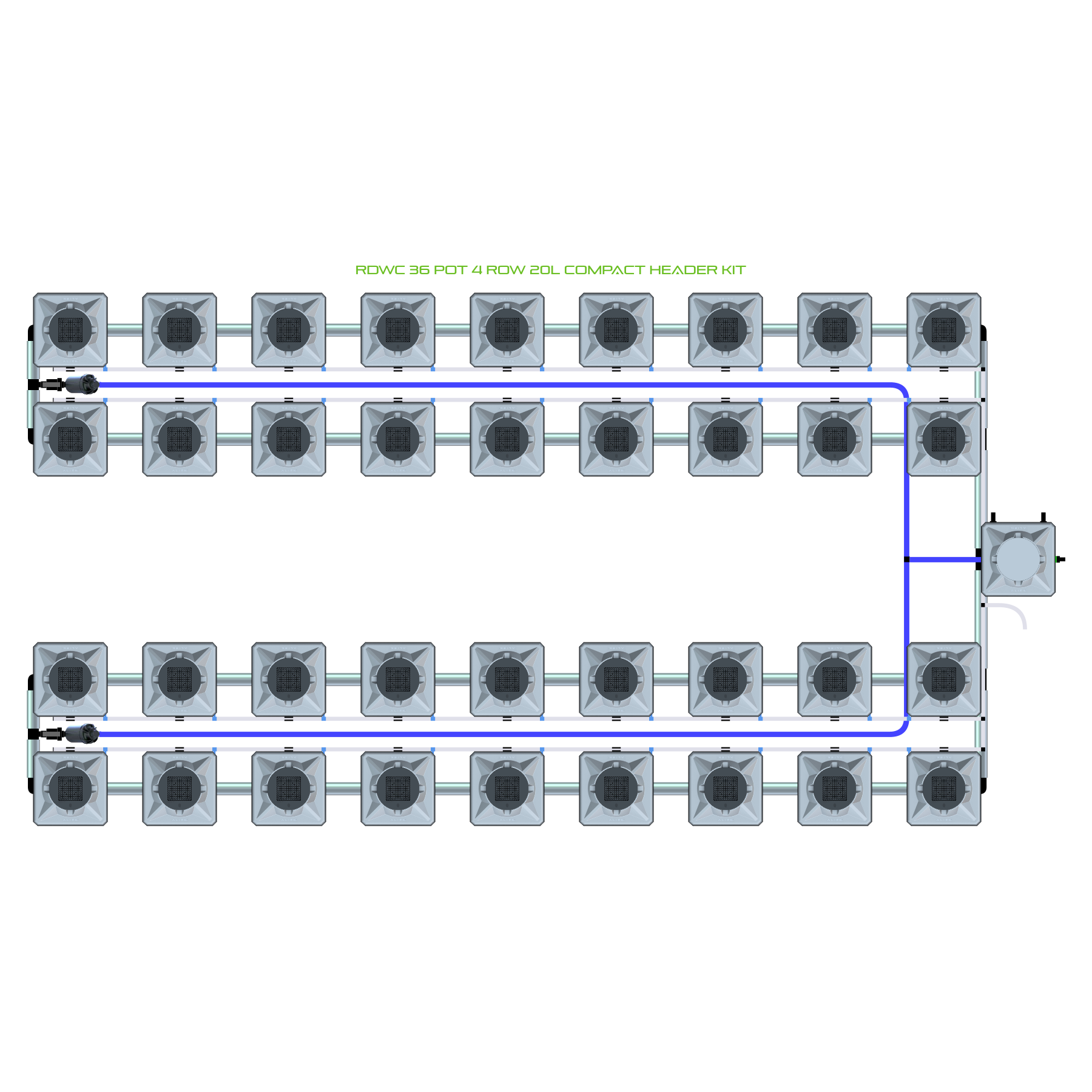 RDWC 36 Pot 4 Row Kit