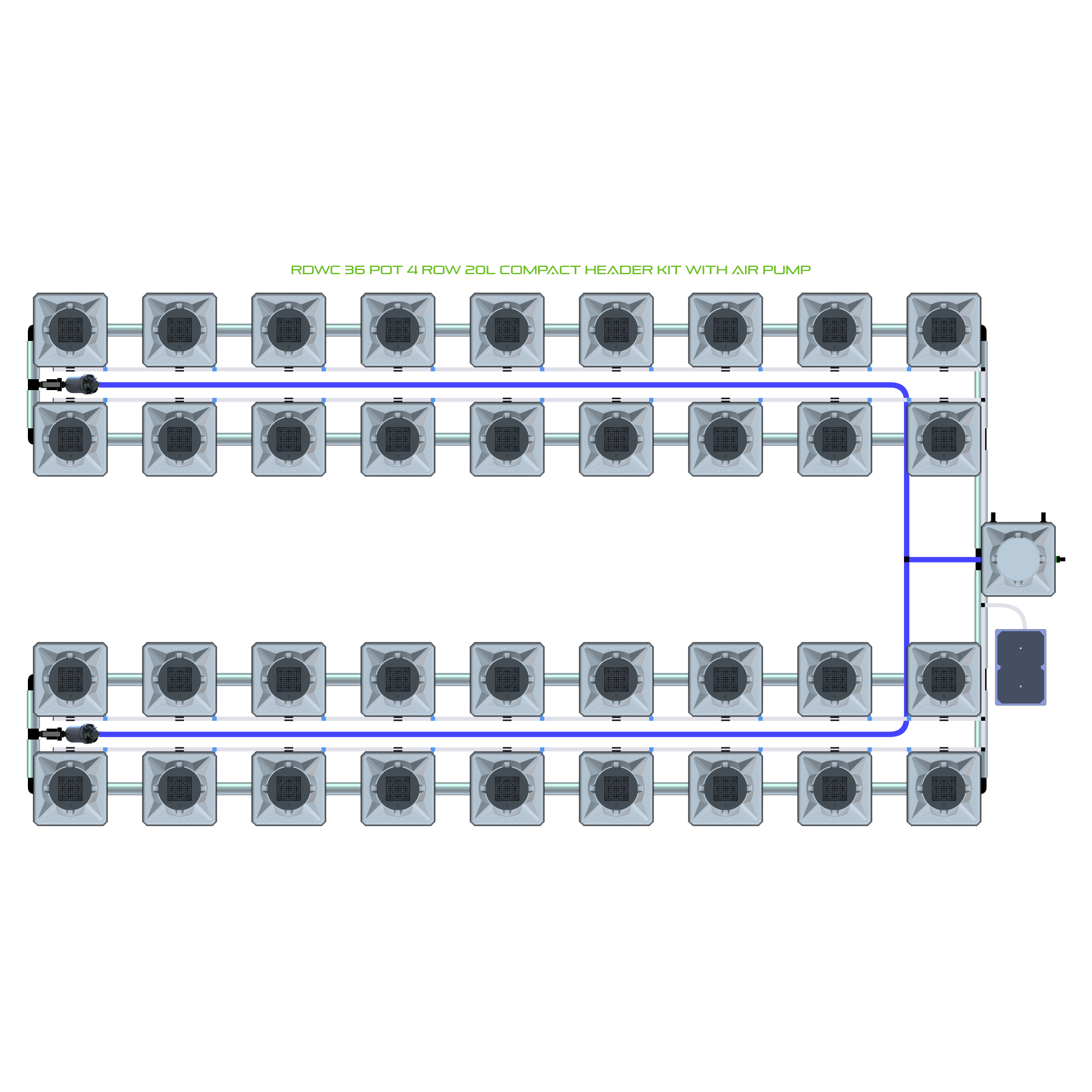 RDWC 36 Pot 4 Row Kit
