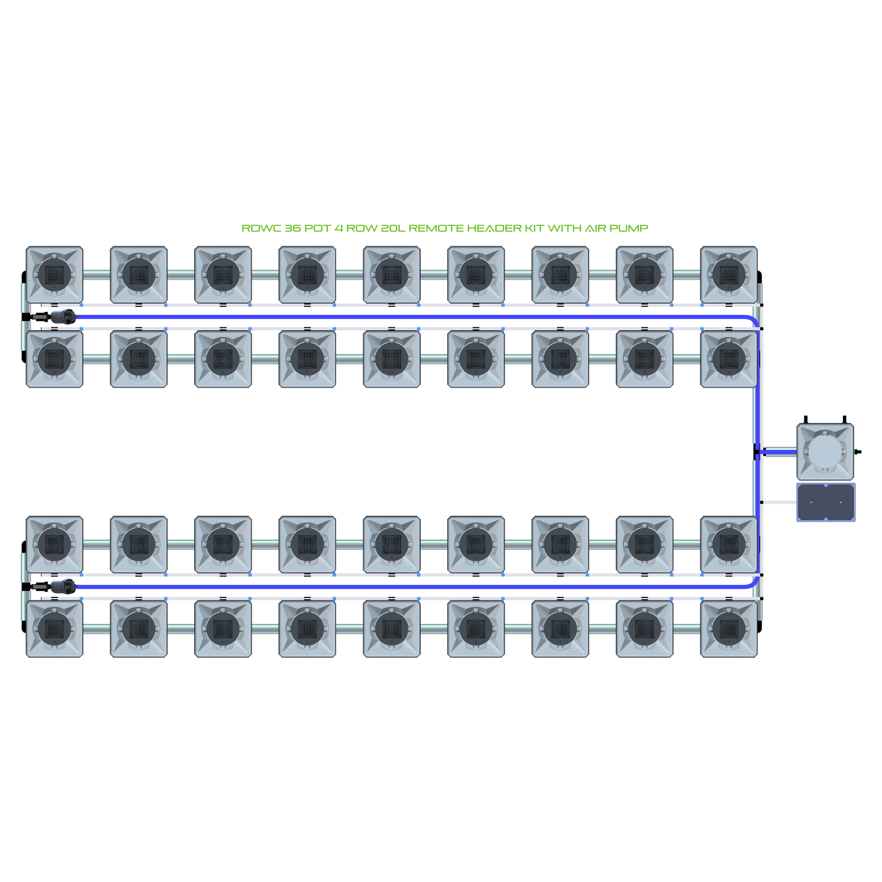 RDWC 36 Pot 4 Row Kit