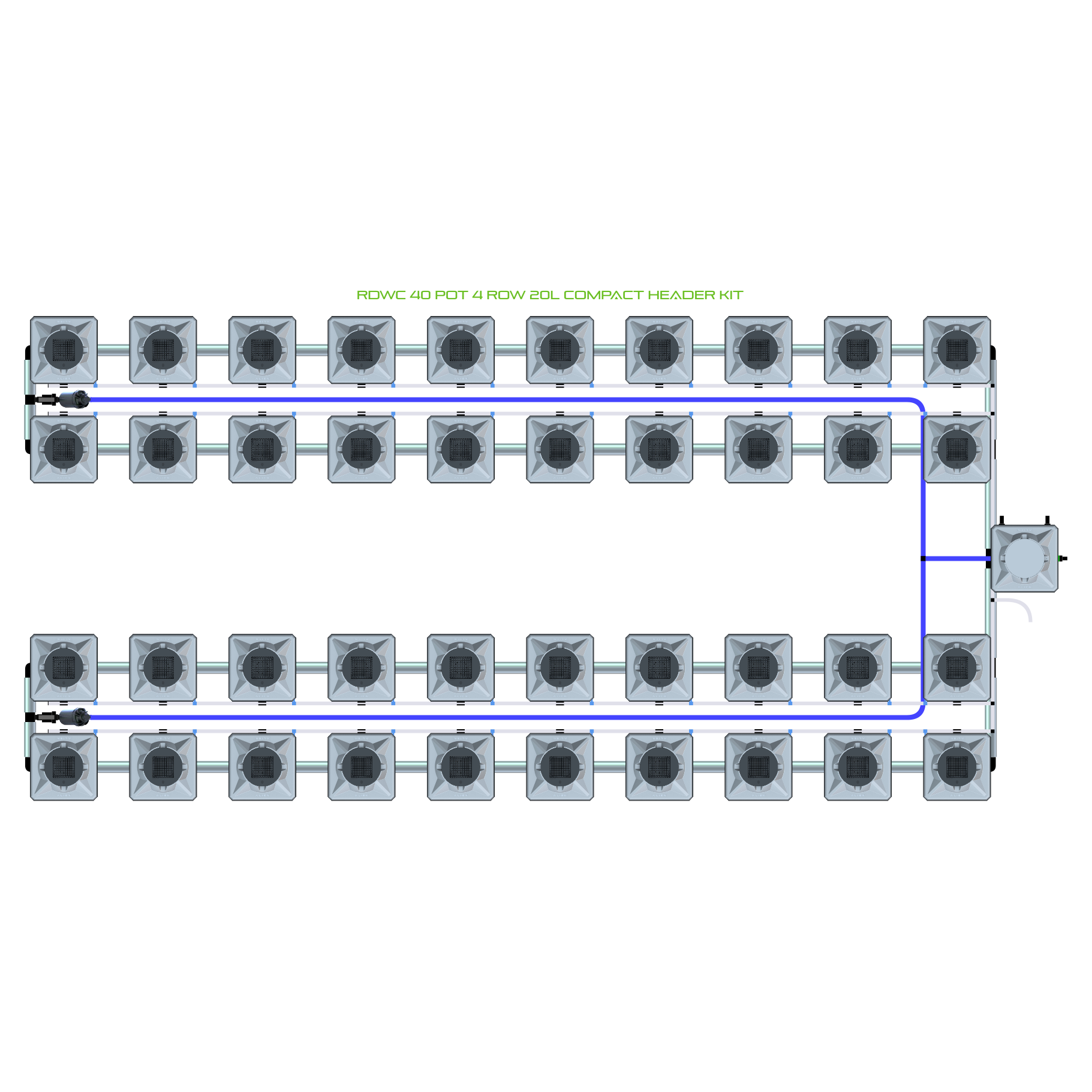 RDWC 40 Pot 4 Row Kit
