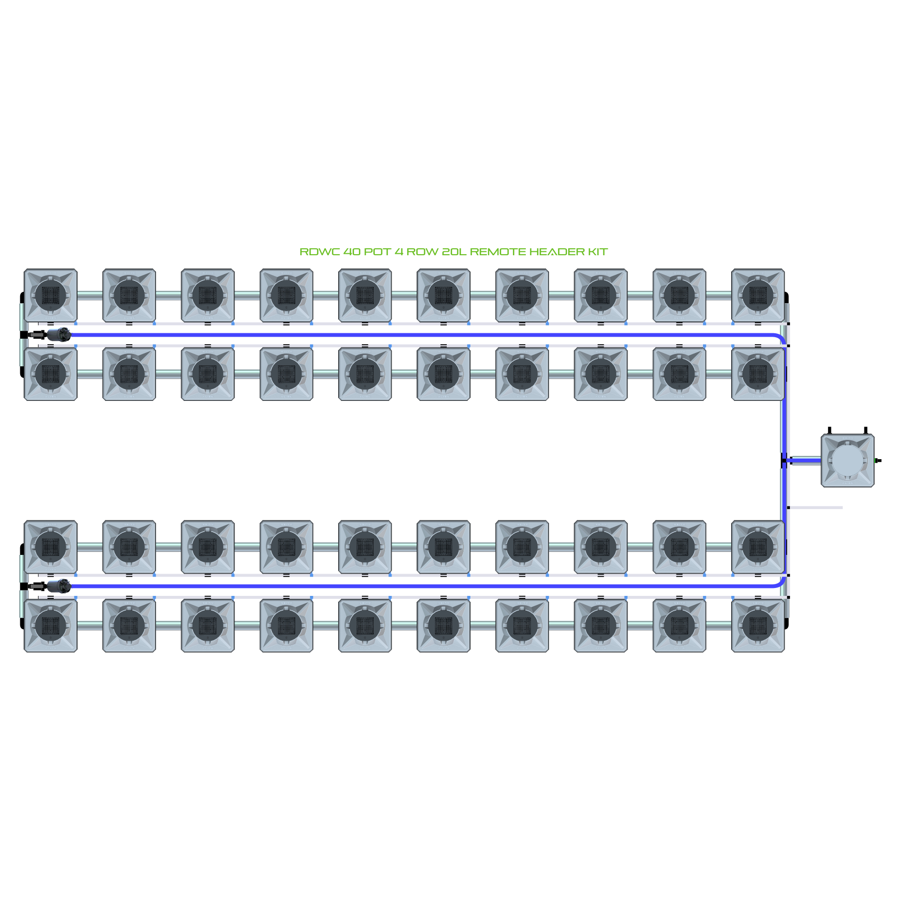 RDWC 40 Pot 4 Row Kit