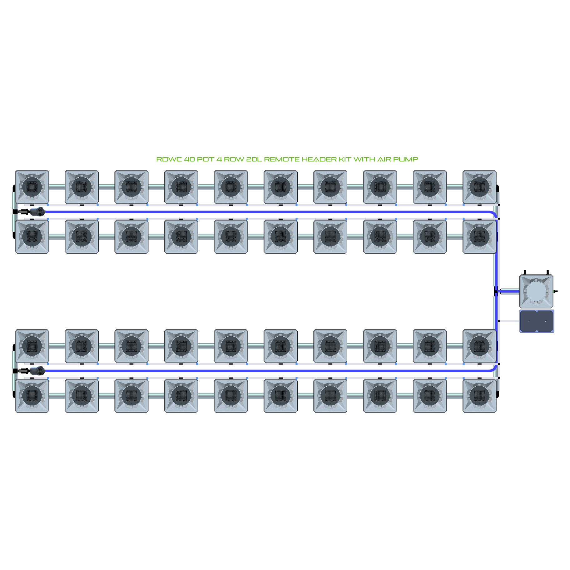 RDWC 40 Pot 4 Row Kit