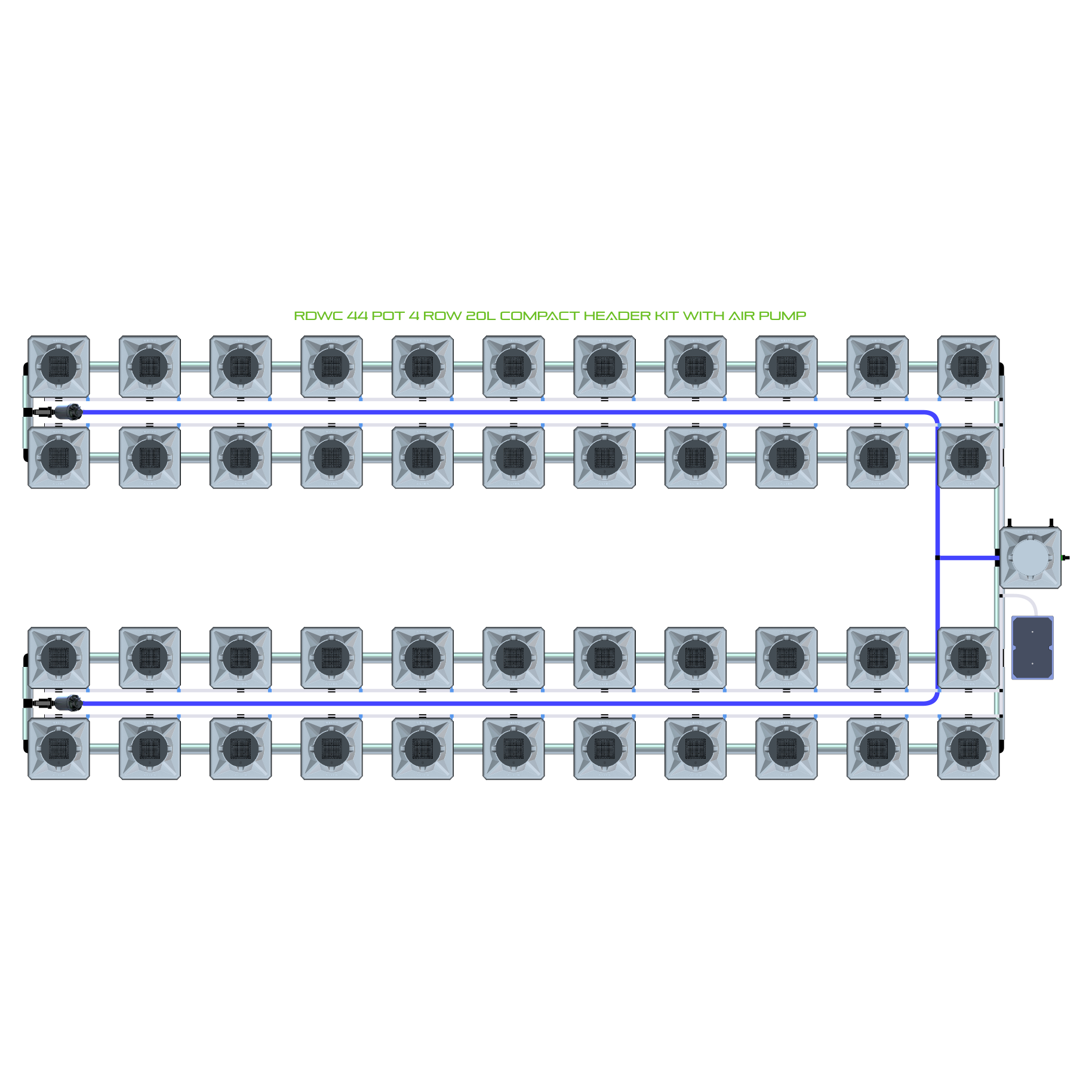 RDWC 44 Pot 4 Row Kit