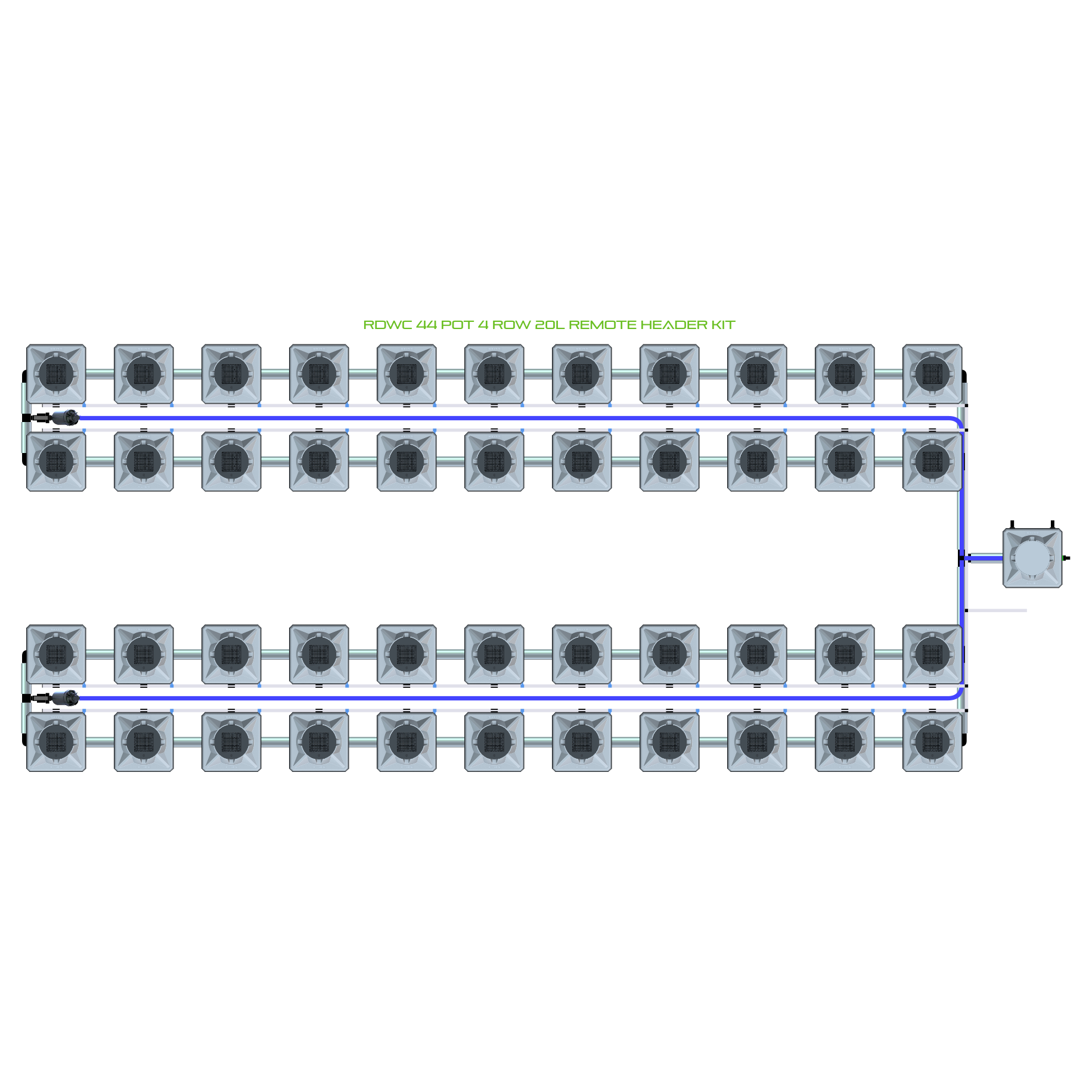 RDWC 44 Pot 4 Row Kit