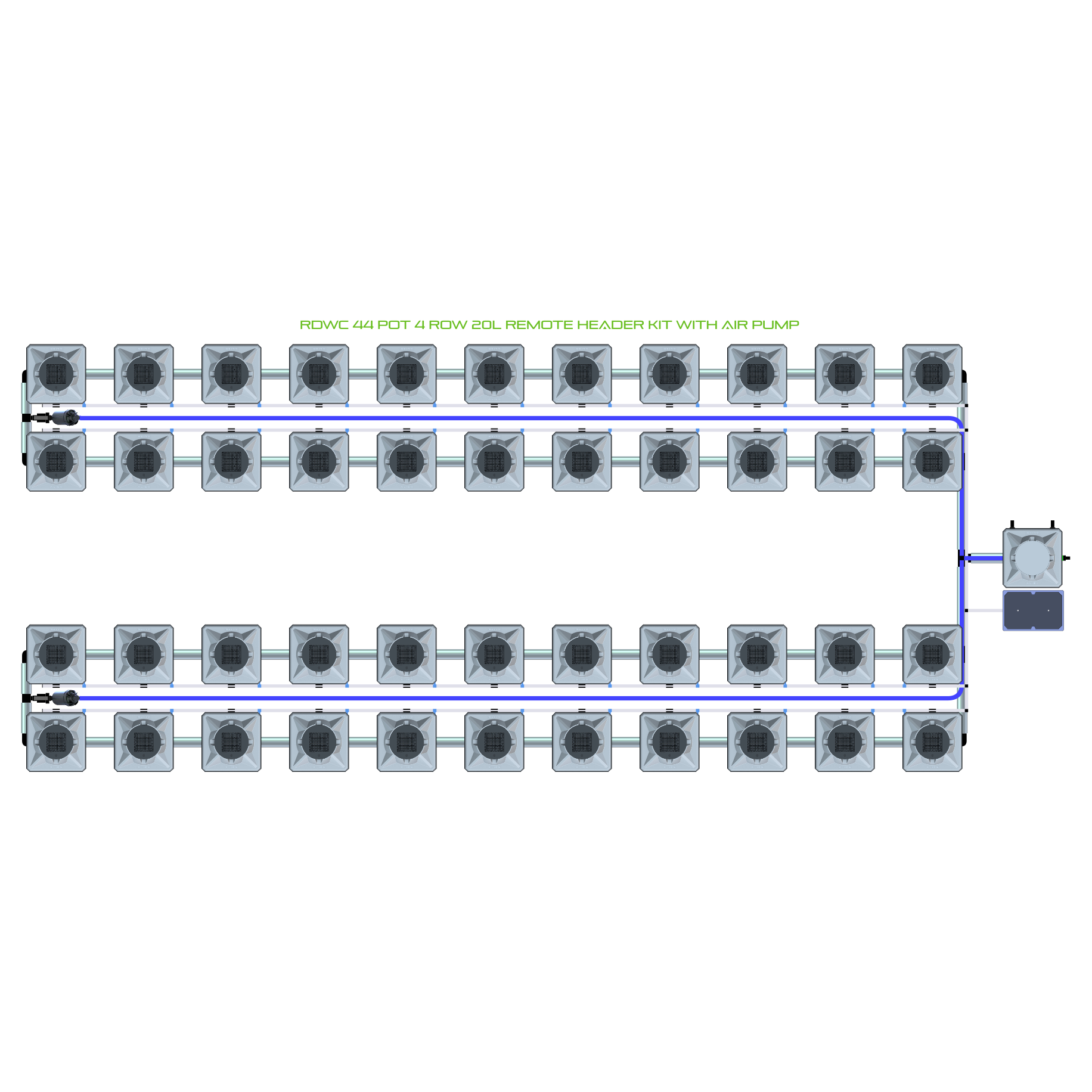 RDWC 44 Pot 4 Row Kit