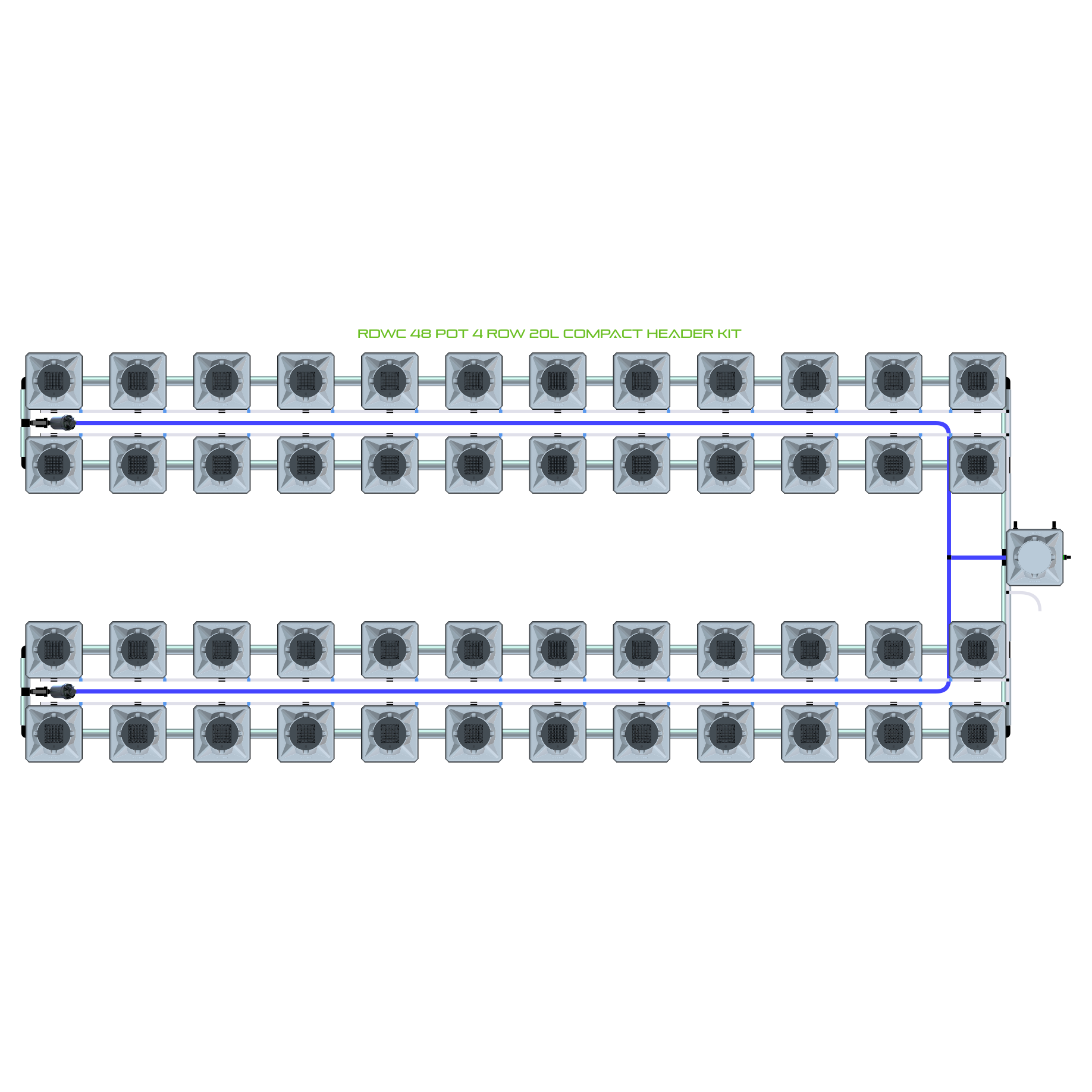 RDWC 48 Pot 4 Row Kit