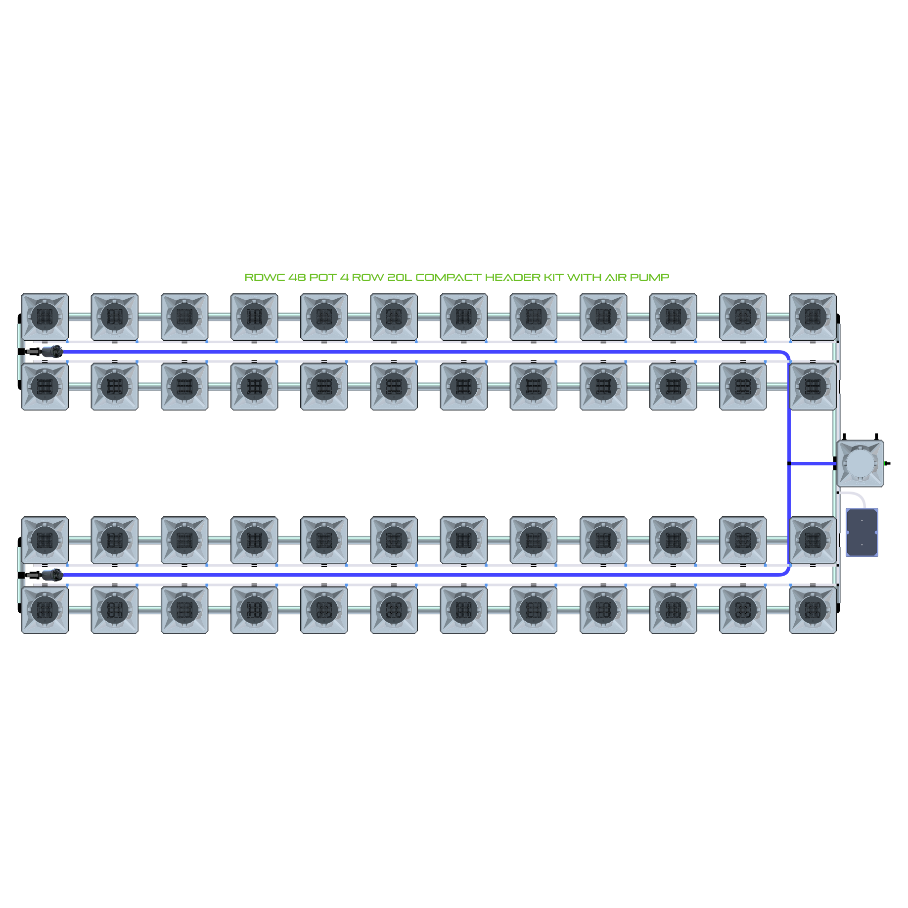 RDWC 48 Pot 4 Row Kit