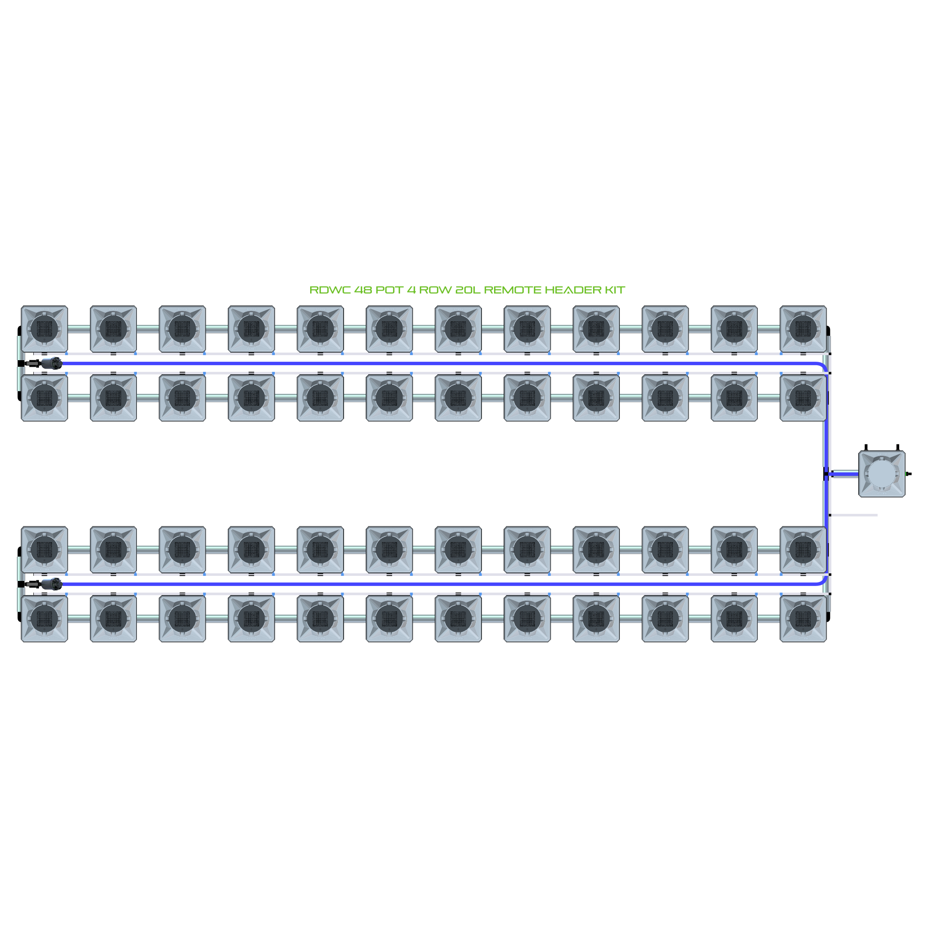 RDWC 48 Pot 4 Row Kit