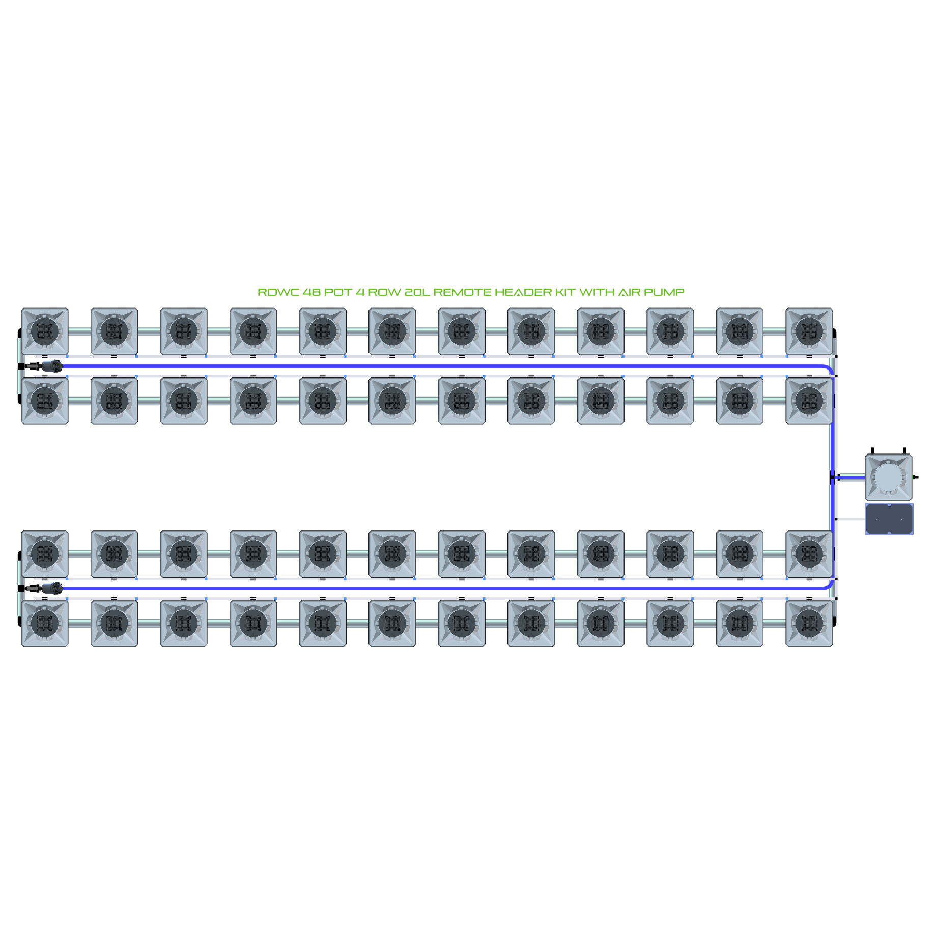 RDWC 48 Pot 4 Row Kit