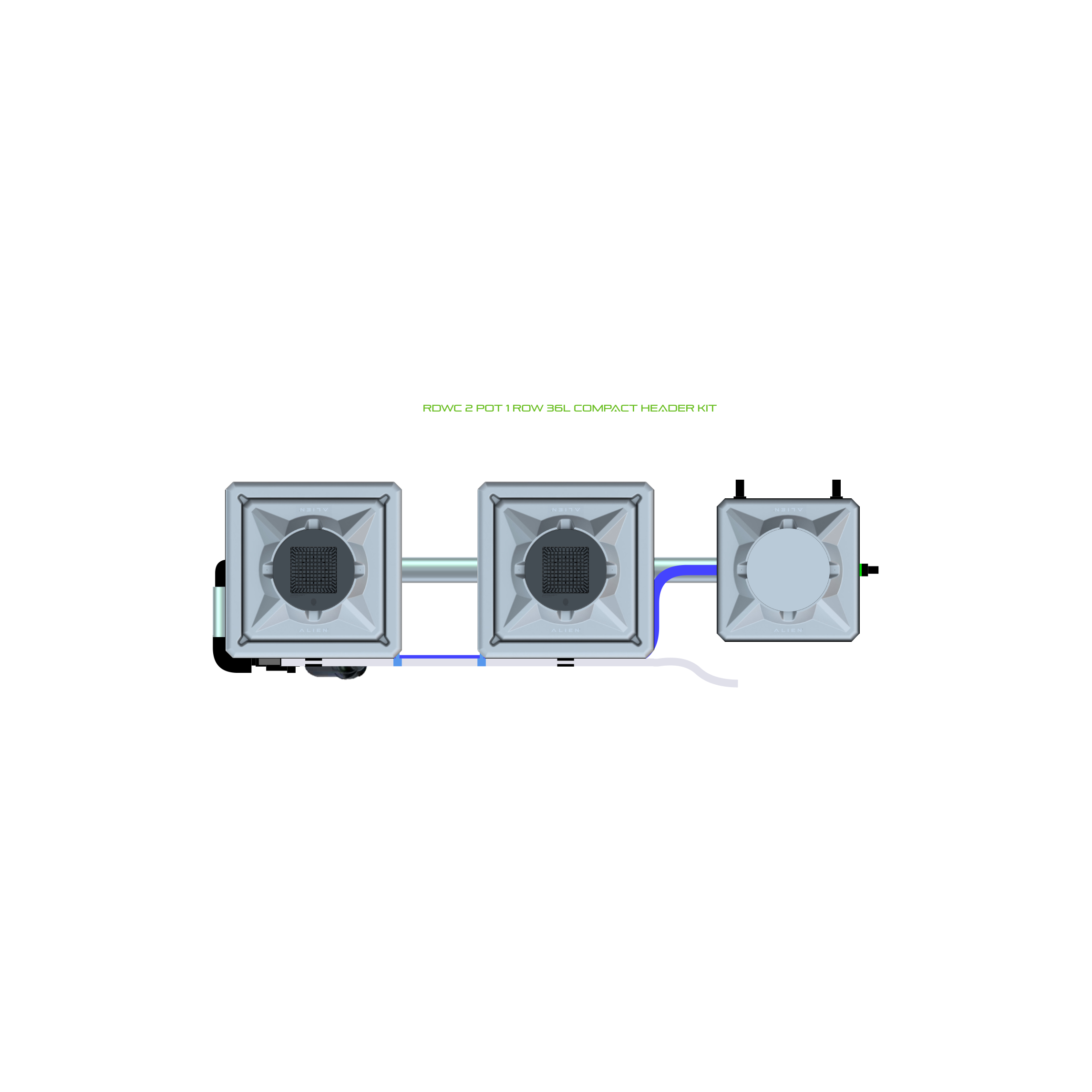 RDWC 2 Pot 1 Row Kit