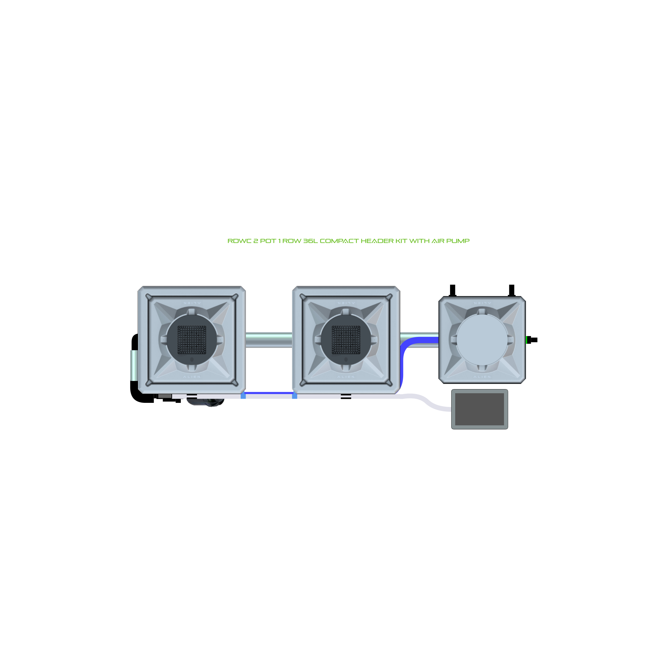RDWC 2 Pot 1 Row Kit
