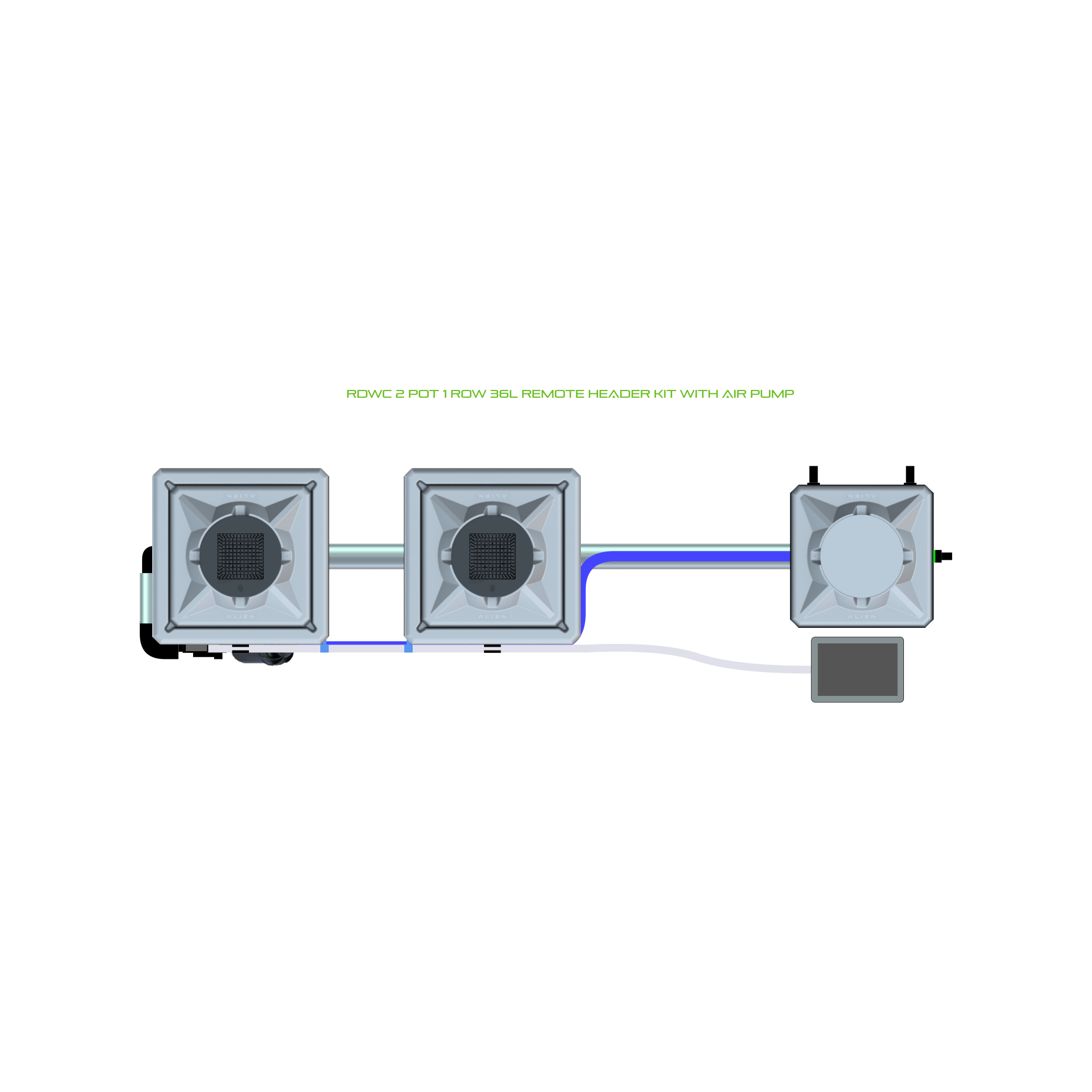 RDWC 2 Pot 1 Row Kit