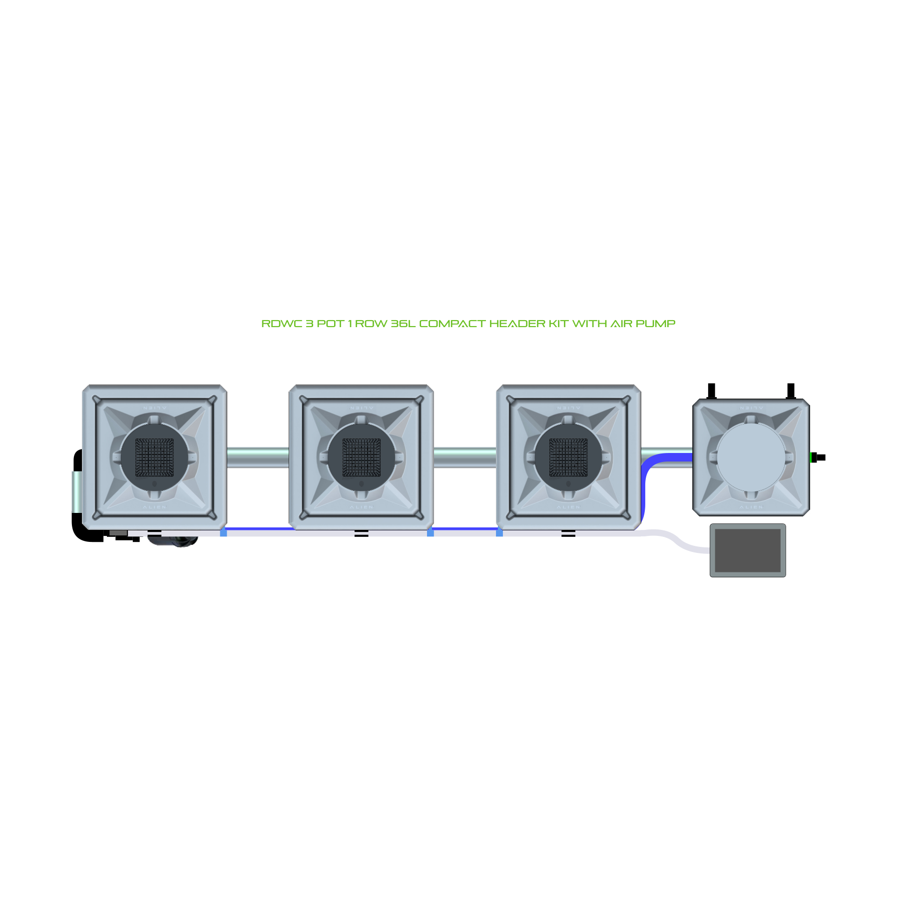 RDWC 3 Pot 1 Row Kit