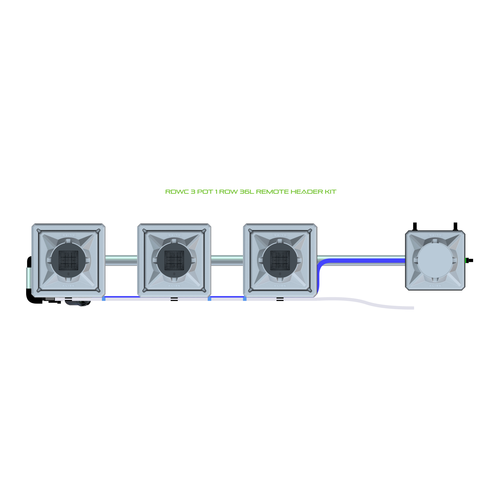 RDWC 3 Pot 1 Row Kit