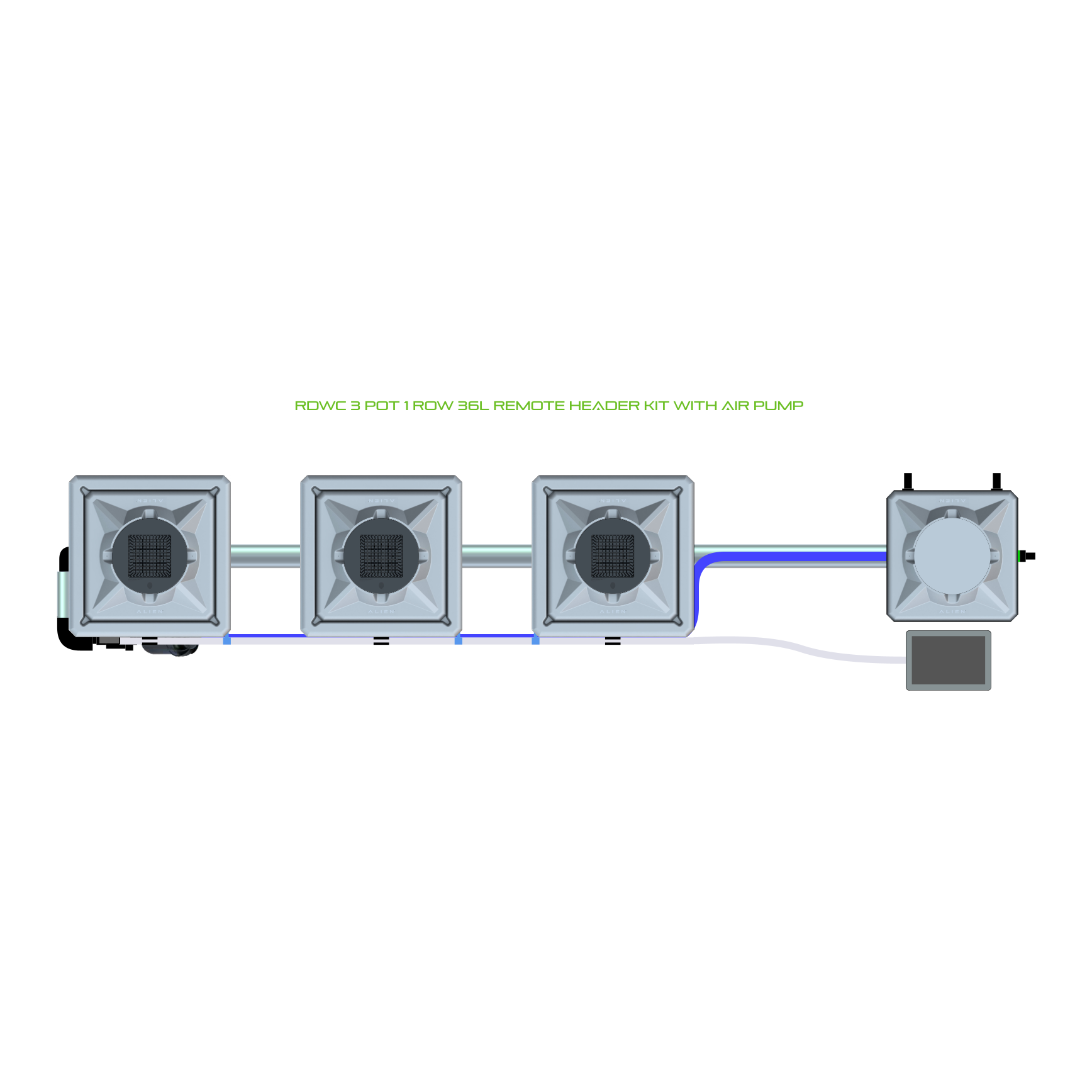 RDWC 3 Pot 1 Row Kit