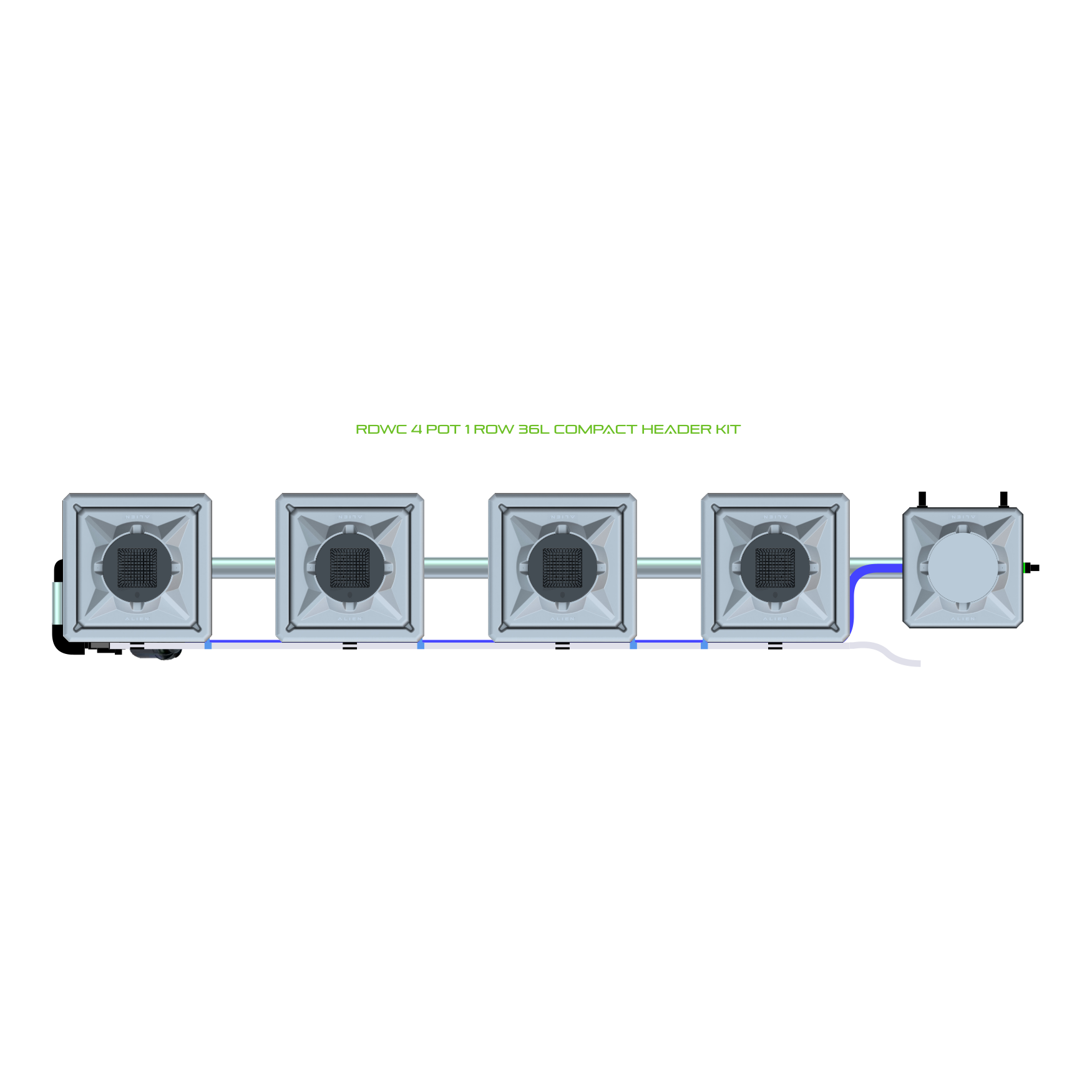 RDWC 4 Pot 1 Row Kit