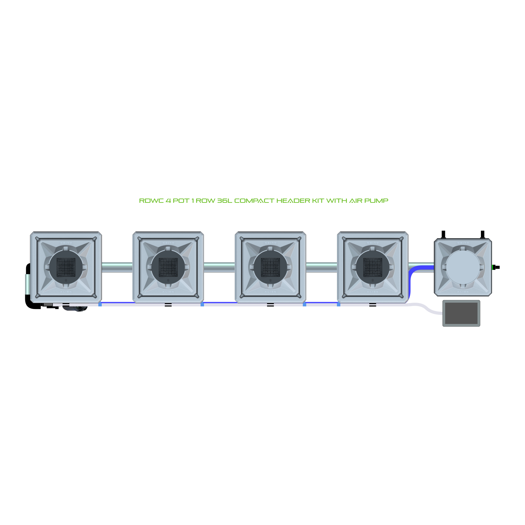 RDWC 4 Pot 1 Row Kit