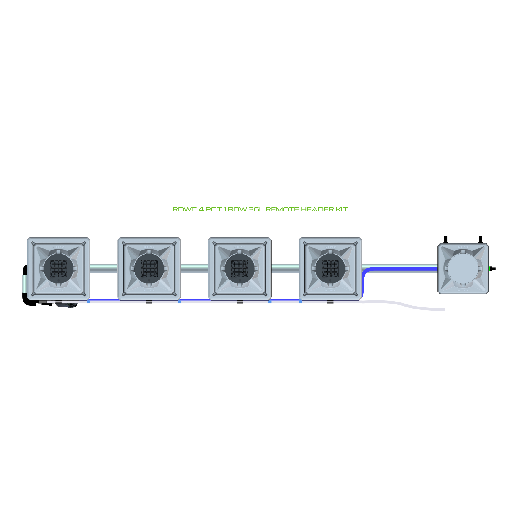 RDWC 4 Pot 1 Row Kit