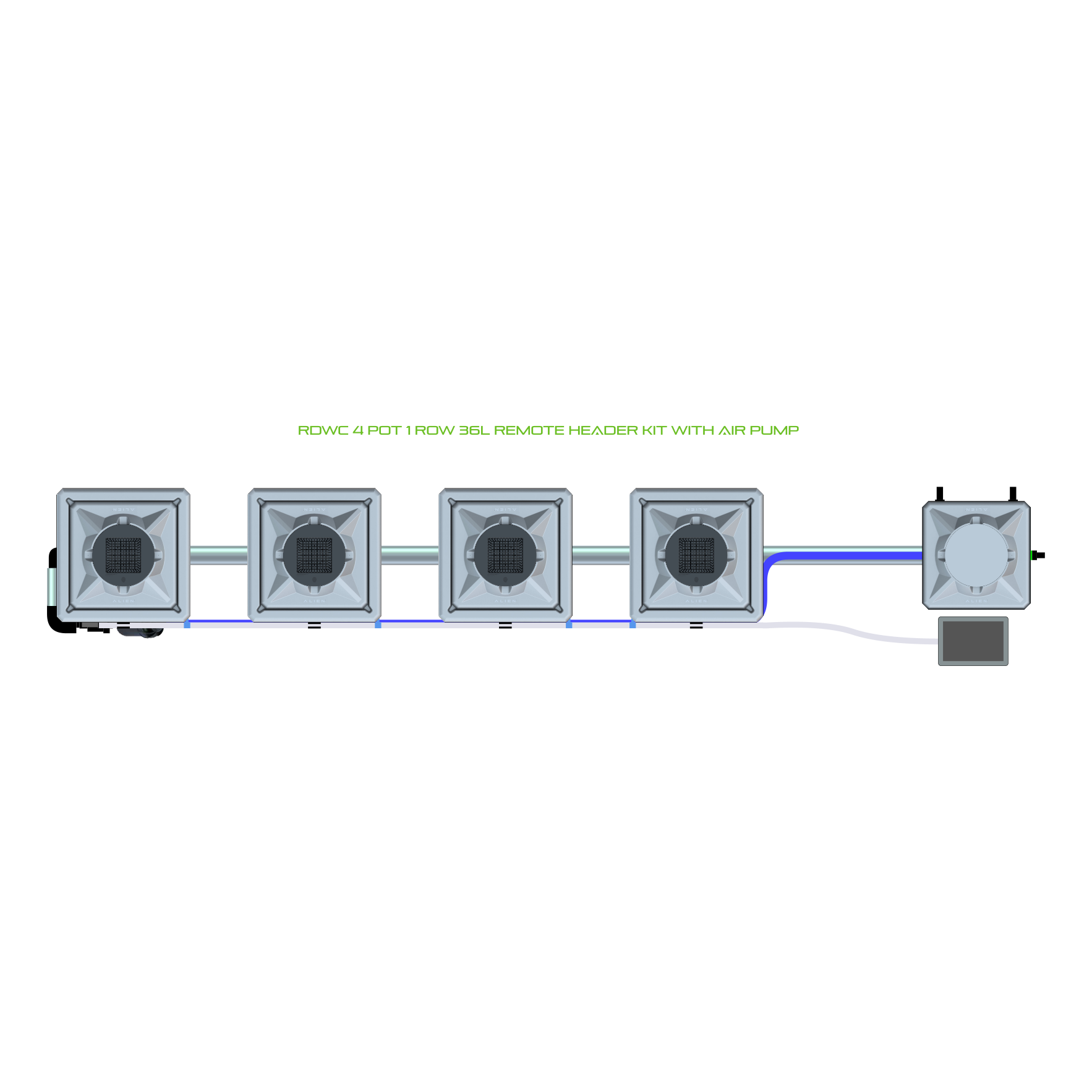 RDWC 4 Pot 1 Row Kit