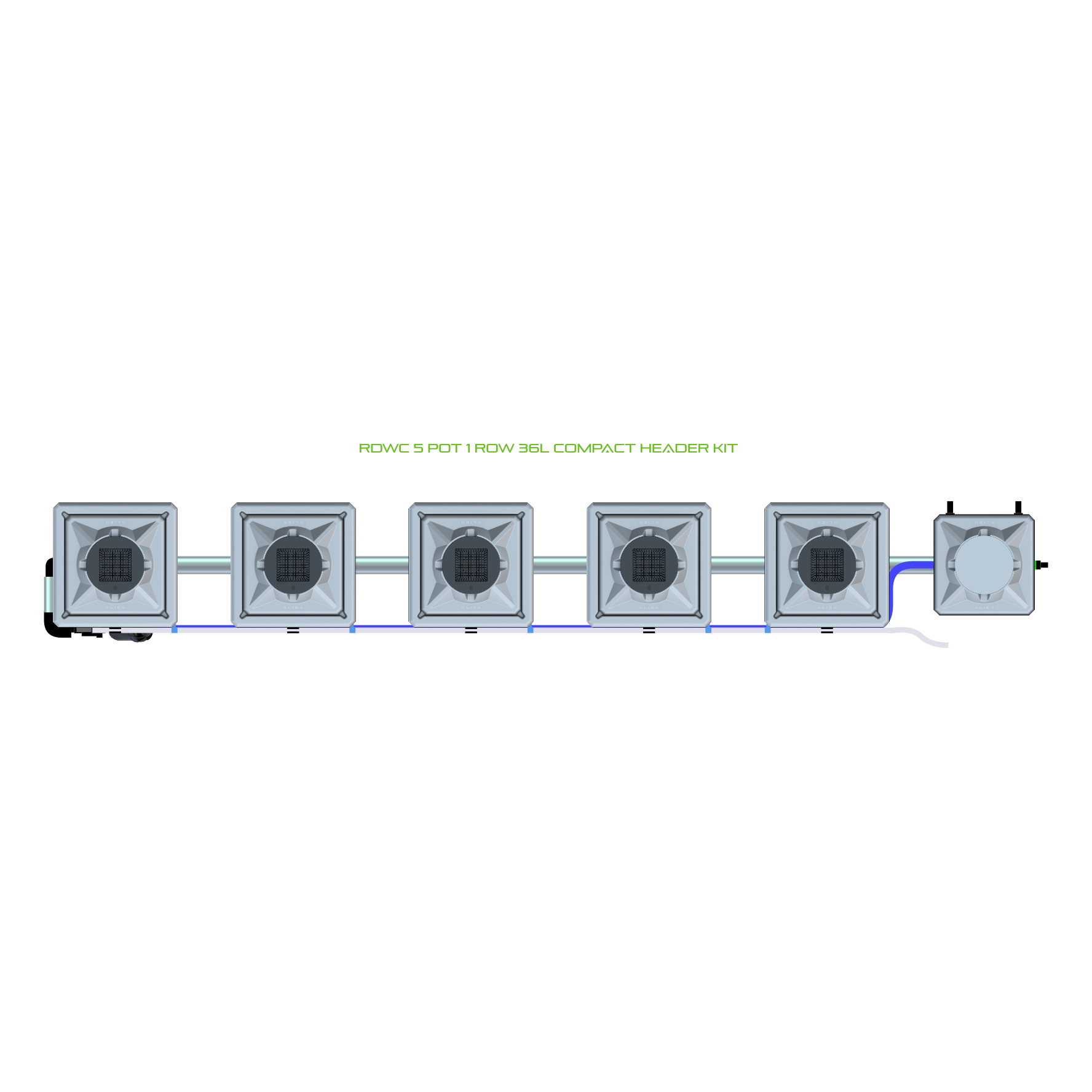RDWC 5 Pot 1 Row Kit
