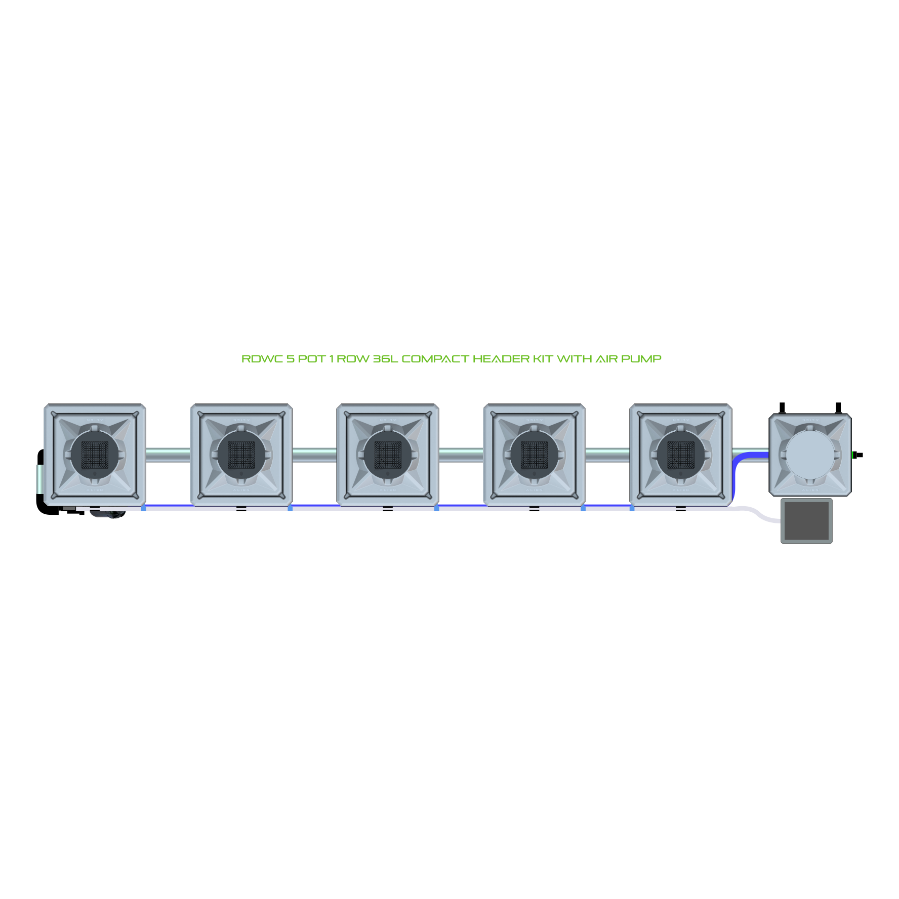 RDWC 5 Pot 1 Row Kit