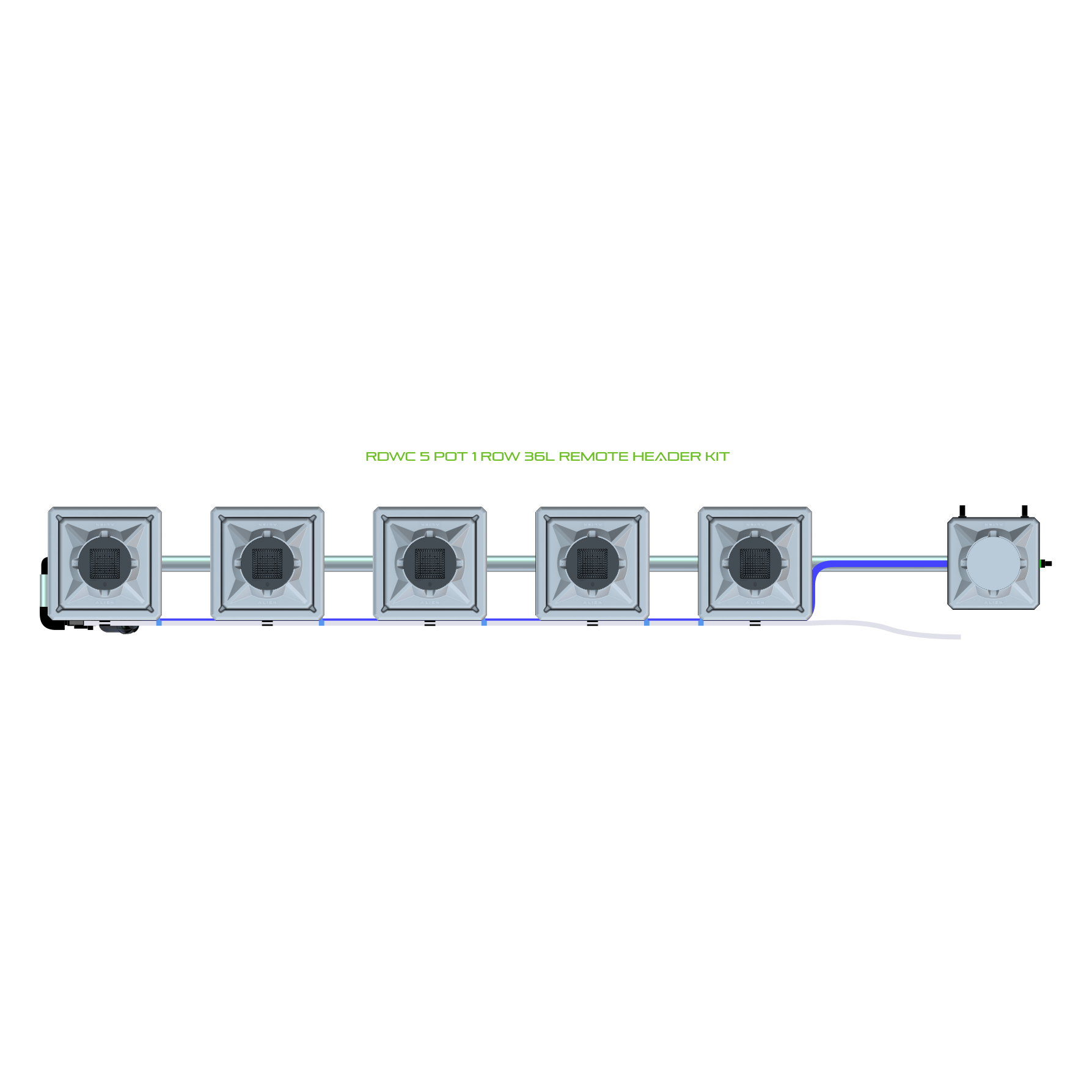 RDWC 5 Pot 1 Row Kit